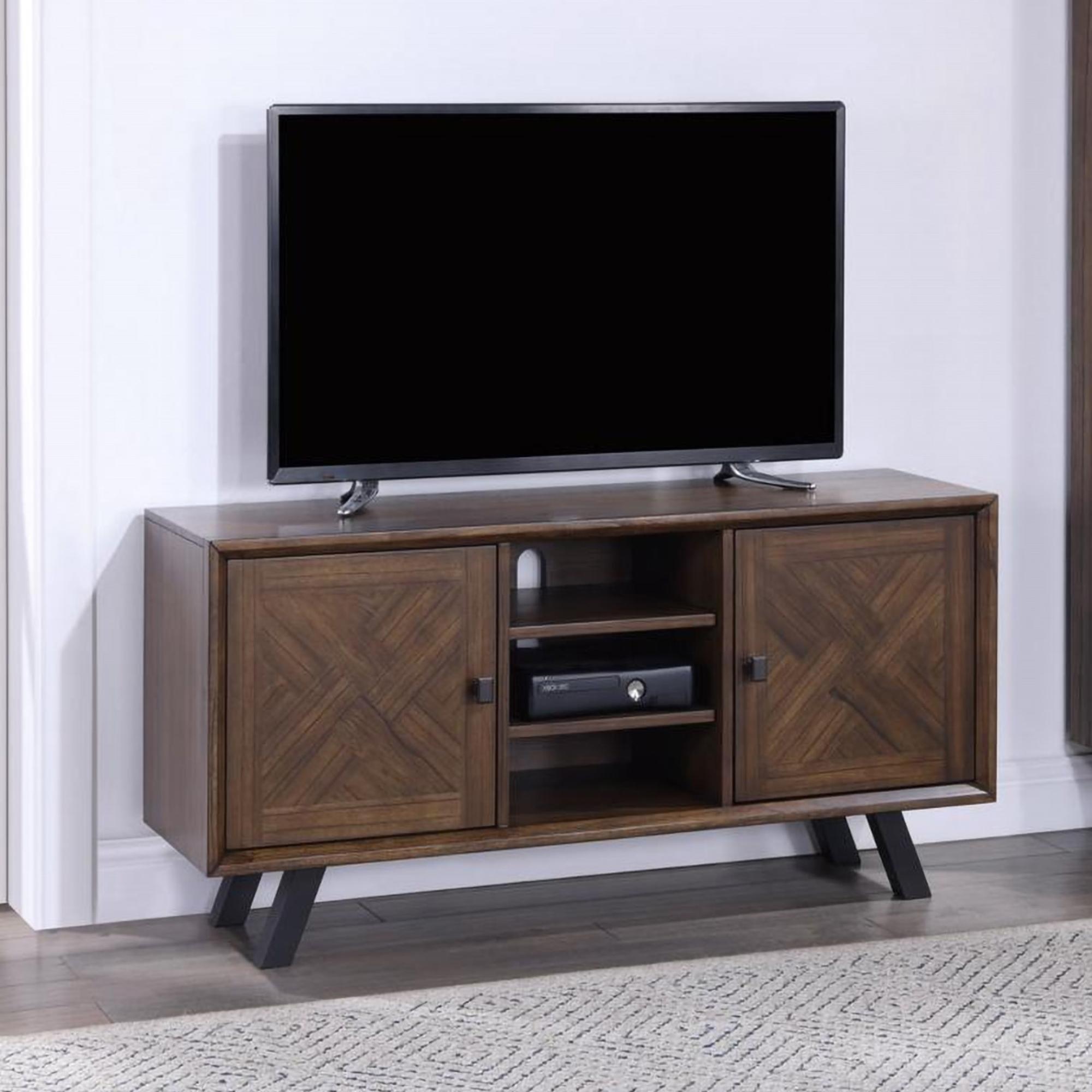 Nevada TV Unit - 2 Door - Parquet Style Wood