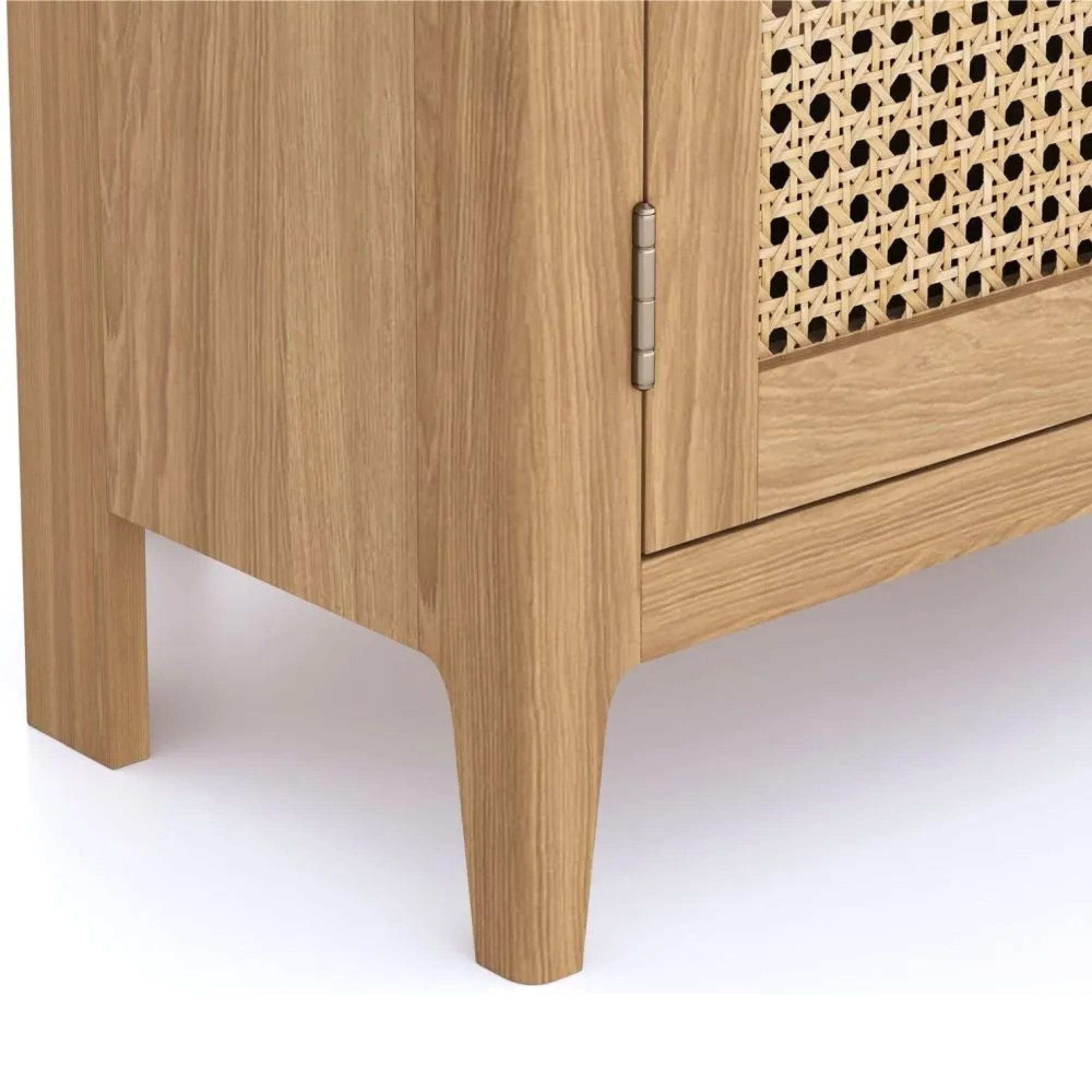 Henley Oak and Rattan 90cm Corner TV Unit