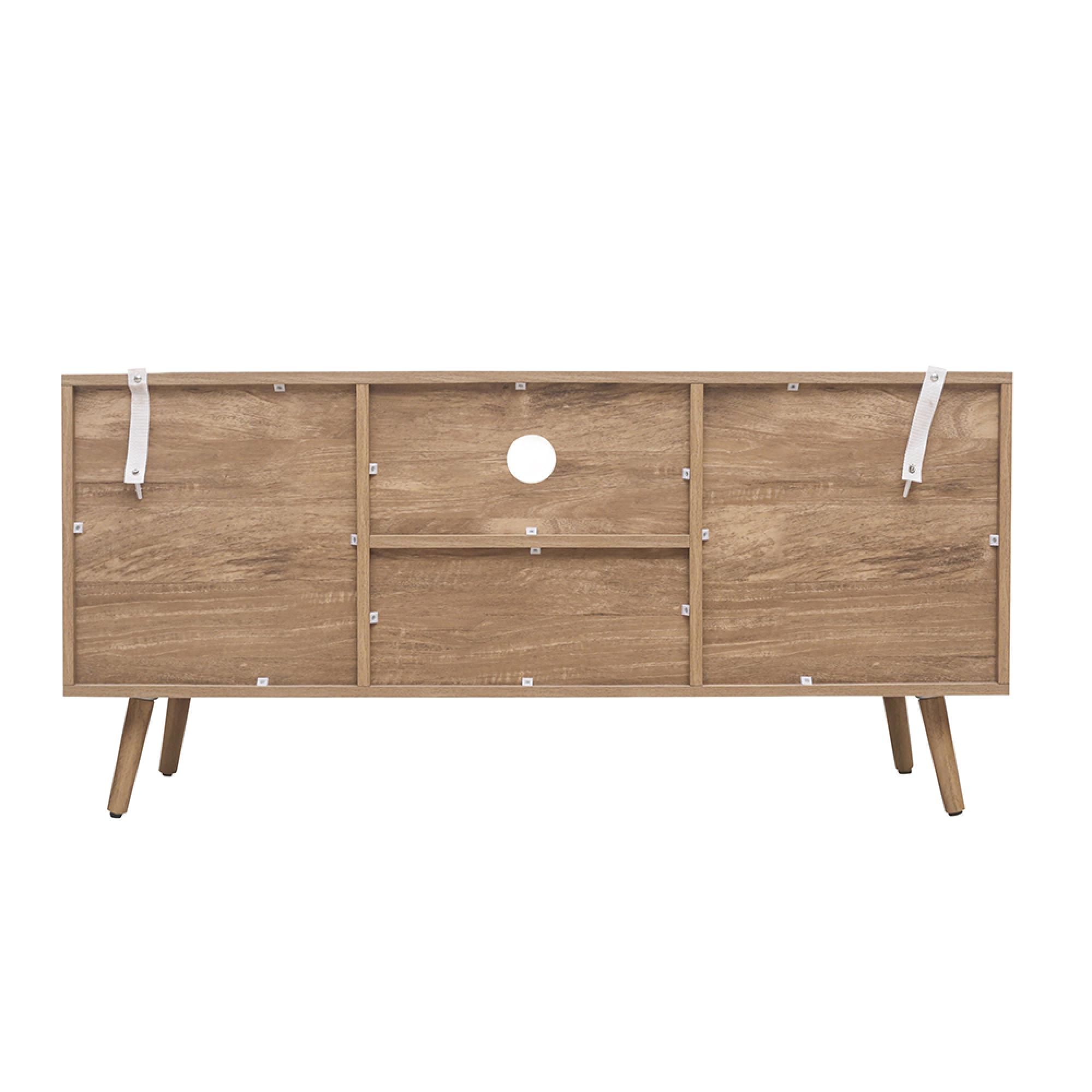 Noah Small TV Unit - 100cm - Oak and Rattan