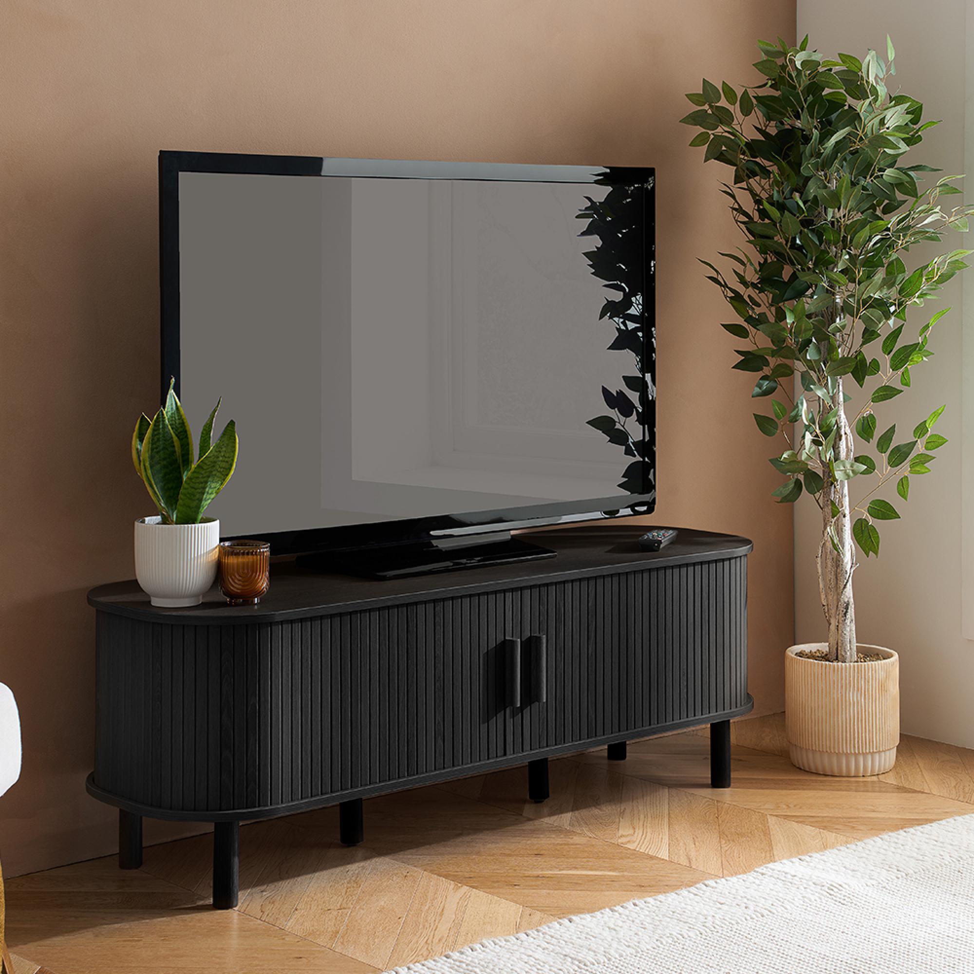 Axel TV Unit - Small - Black Fluted