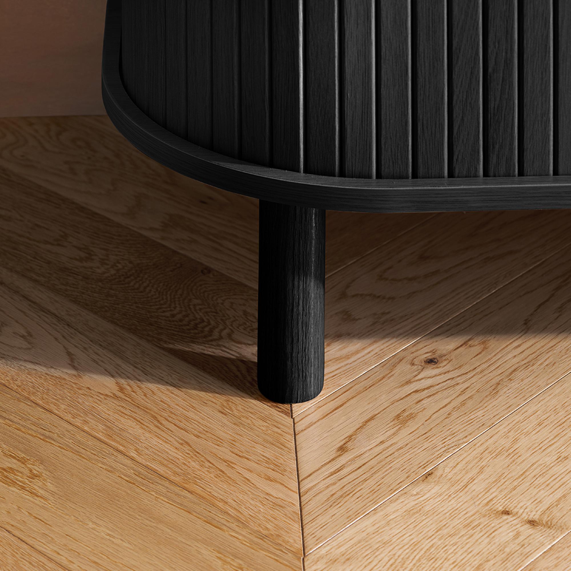 Axel TV Unit - Small - Black Fluted