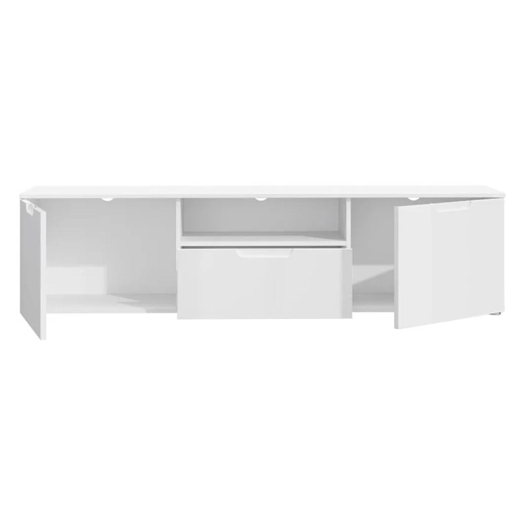 Sienna TV Unit - 2 Door - 1 Drawer - 169.8cm - Large - White Gloss