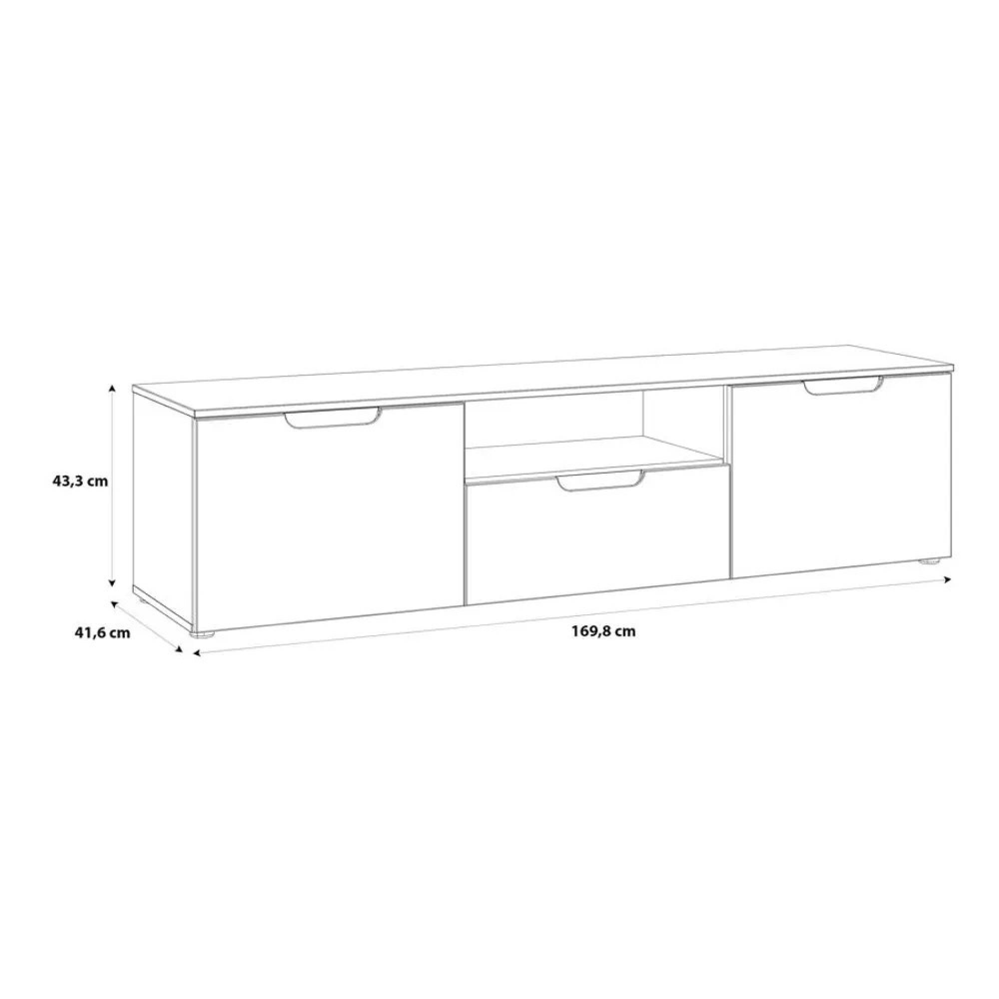 Sienna TV Unit - 2 Door - 1 Drawer - 169.8cm - Large - White Gloss