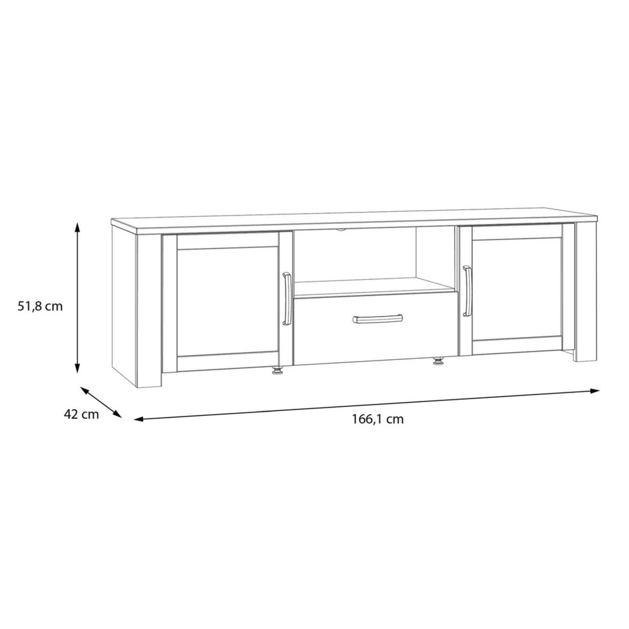 Bohol TV Unit - 2 Door - 1 Drawer - 166cm - Grey