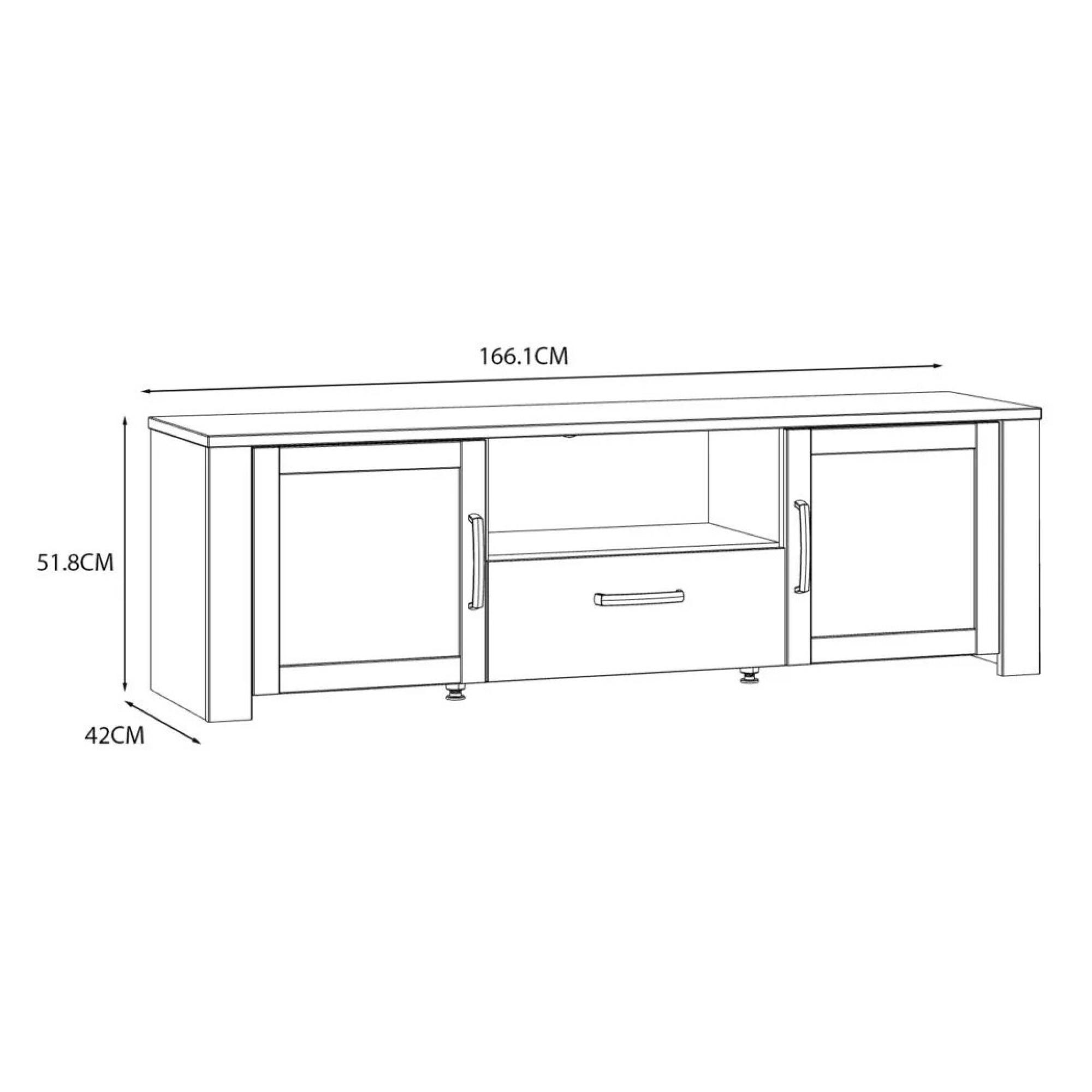 Bohol TV Unit - 2 Door - 1 Drawer - 166cm - White