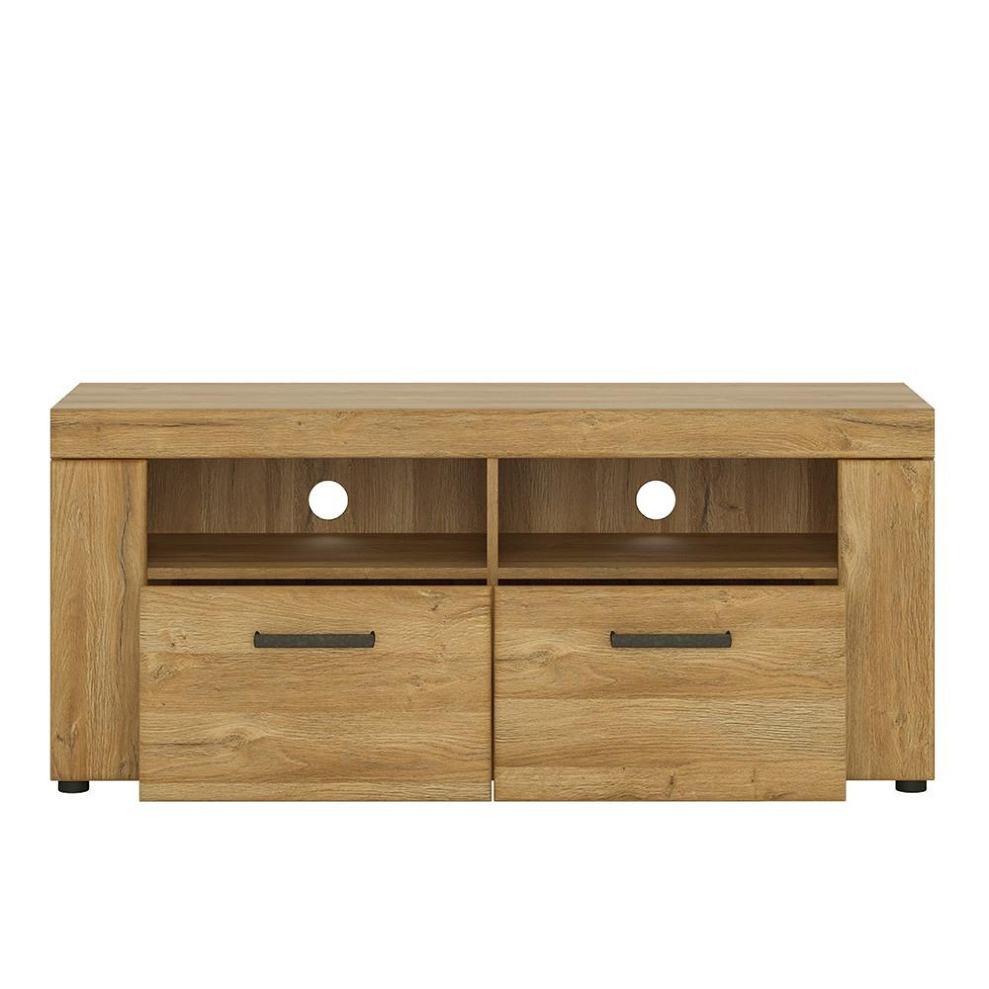 Cortina TV Unit - 2 Drawer - 127cm - Oak