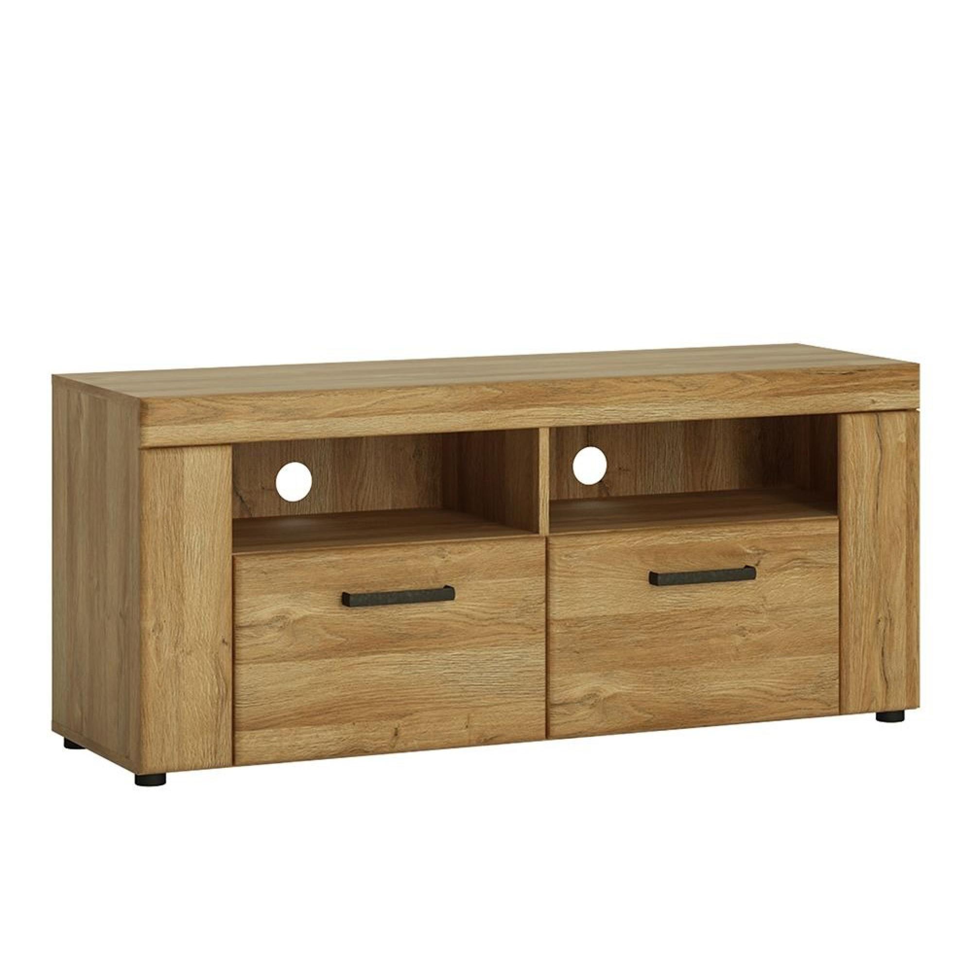 Cortina TV Unit - 2 Drawer - 127cm - Oak