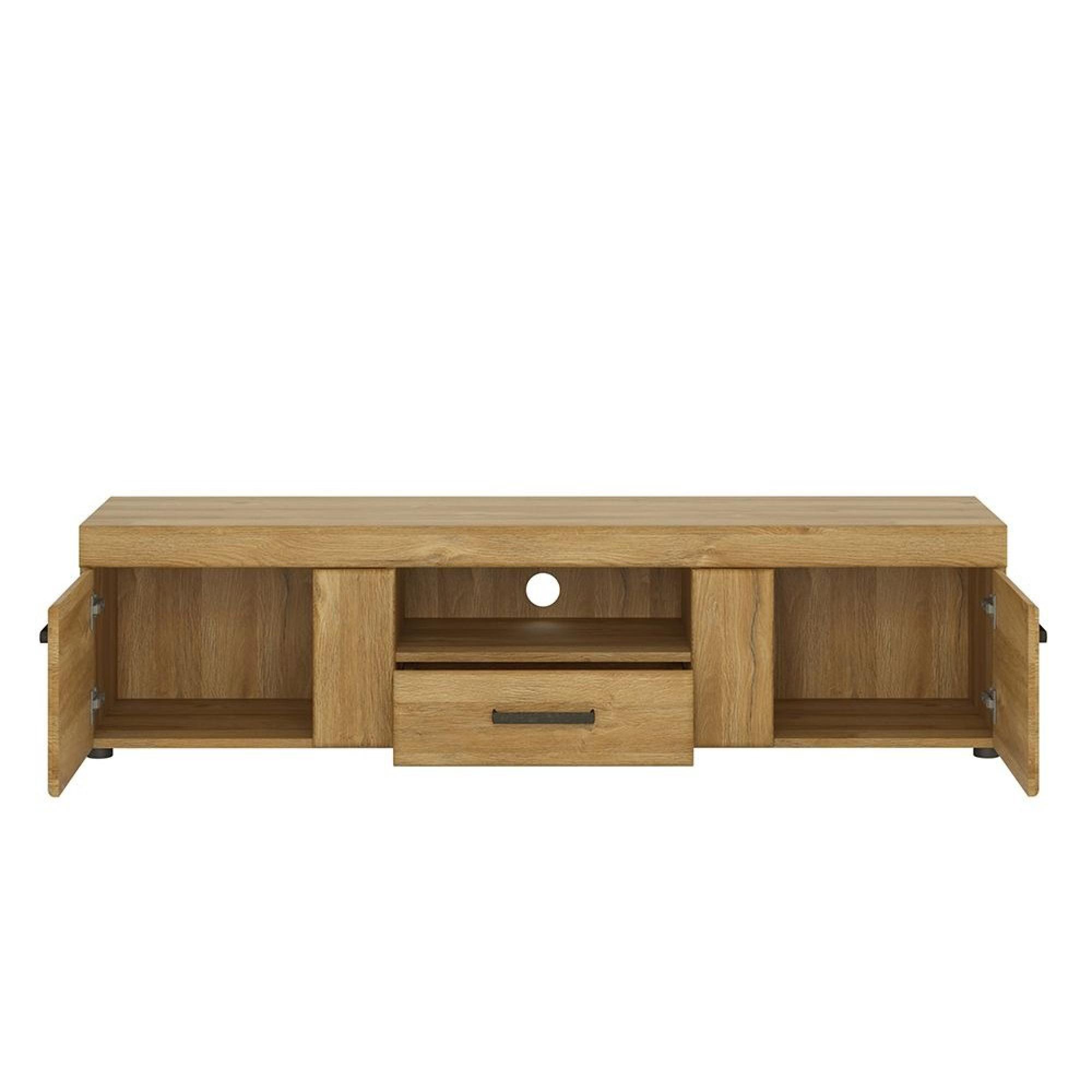 Cortina TV Unit - 2 Door - 1 Drawer - 156cm - Oak