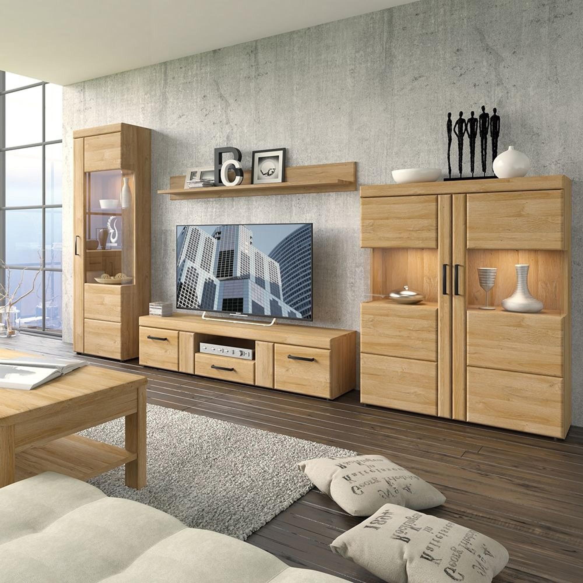 Cortina TV Unit - 2 Door - 1 Drawer - 156cm - Oak