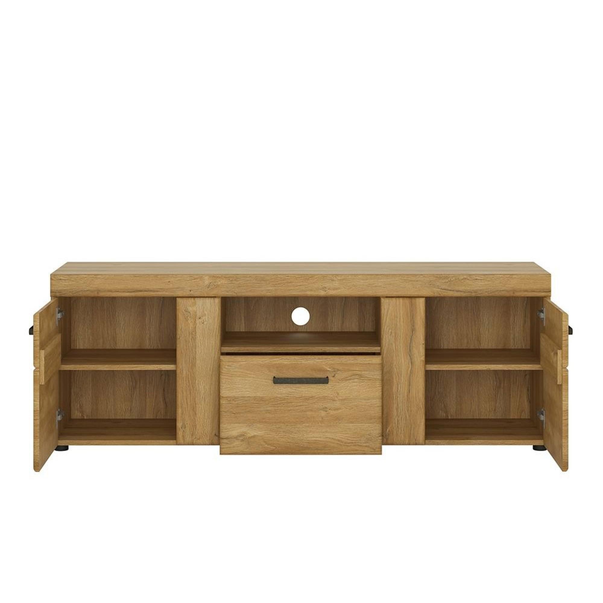 Cortina TV Unit - 2 Door - 1 Drawer - 157cm - Oak