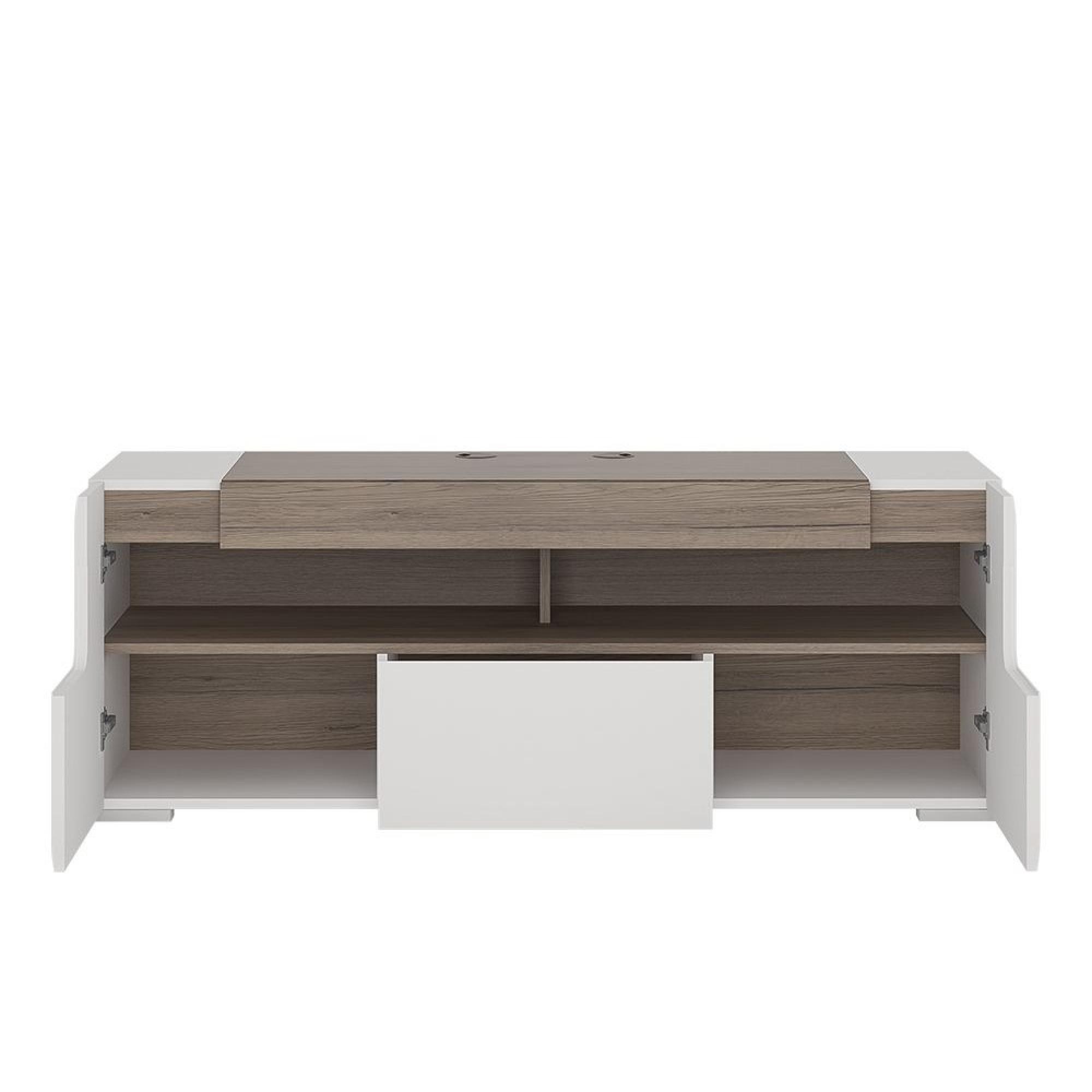 Toronto TV Unit - 2 Door - 1 Drawer - 140cm - White Gloss