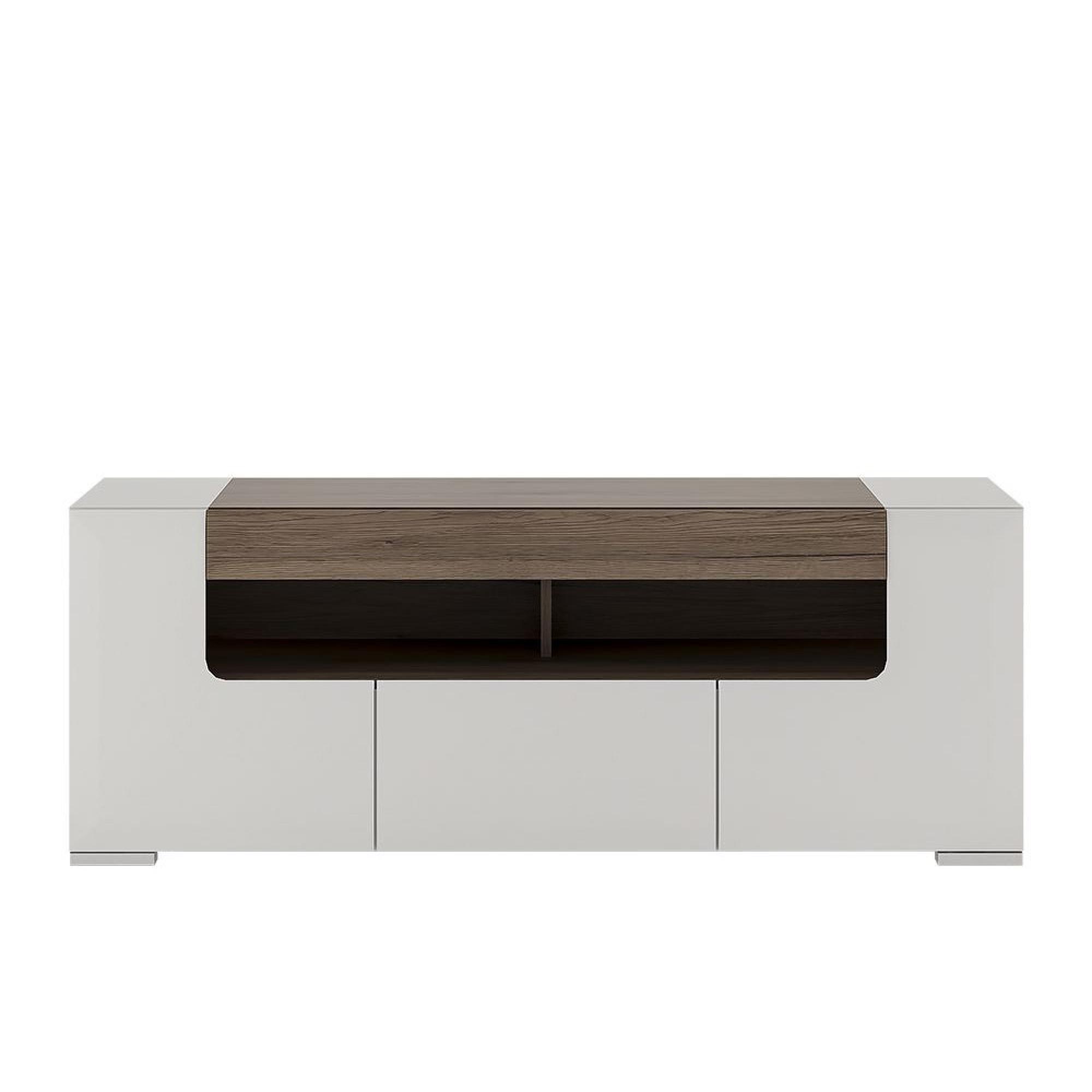 Toronto TV Unit - 2 Door - 1 Drawer - 140cm - White Gloss