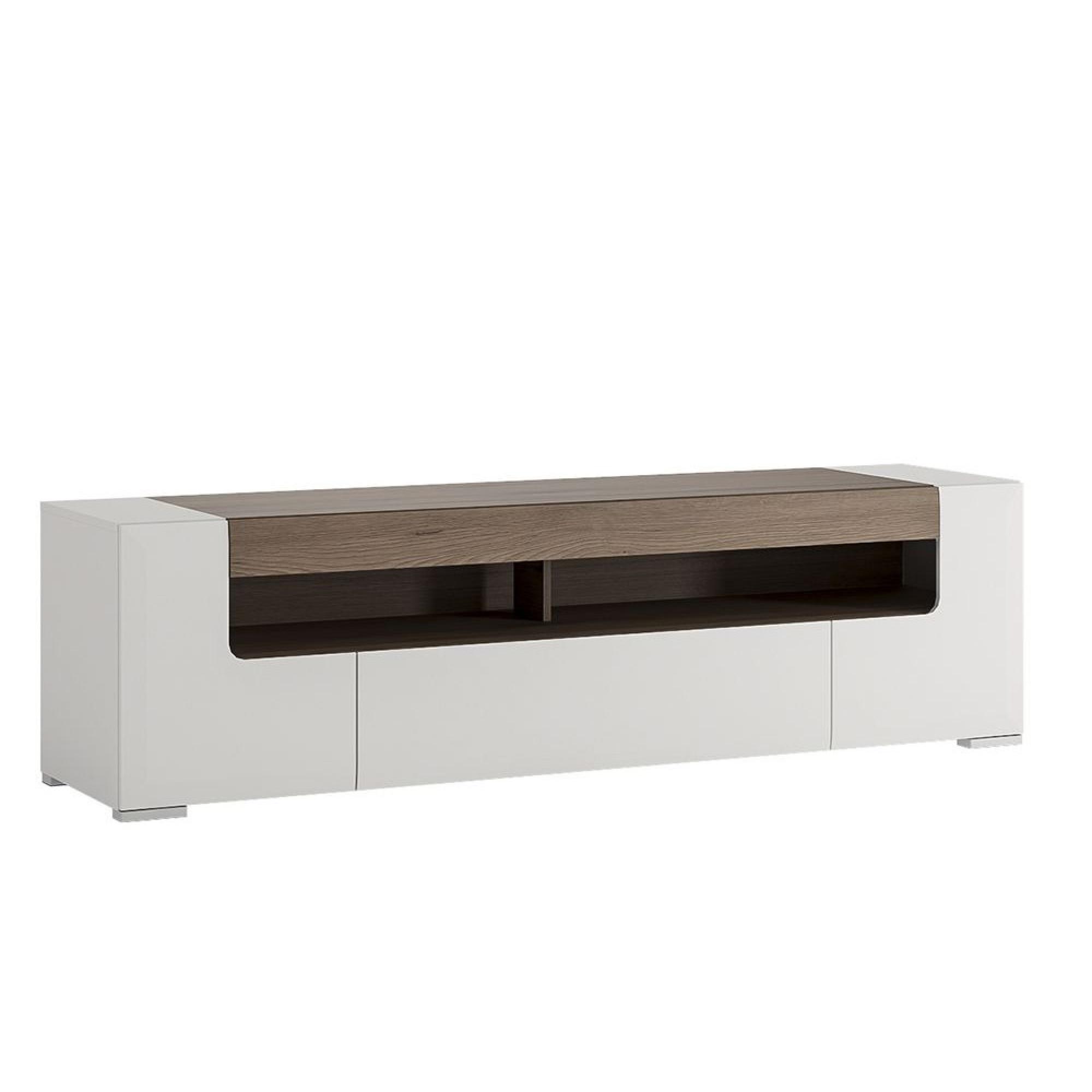 Toronto TV Unit - 2 Door - 1 Drawer - 140cm - Large - White Gloss