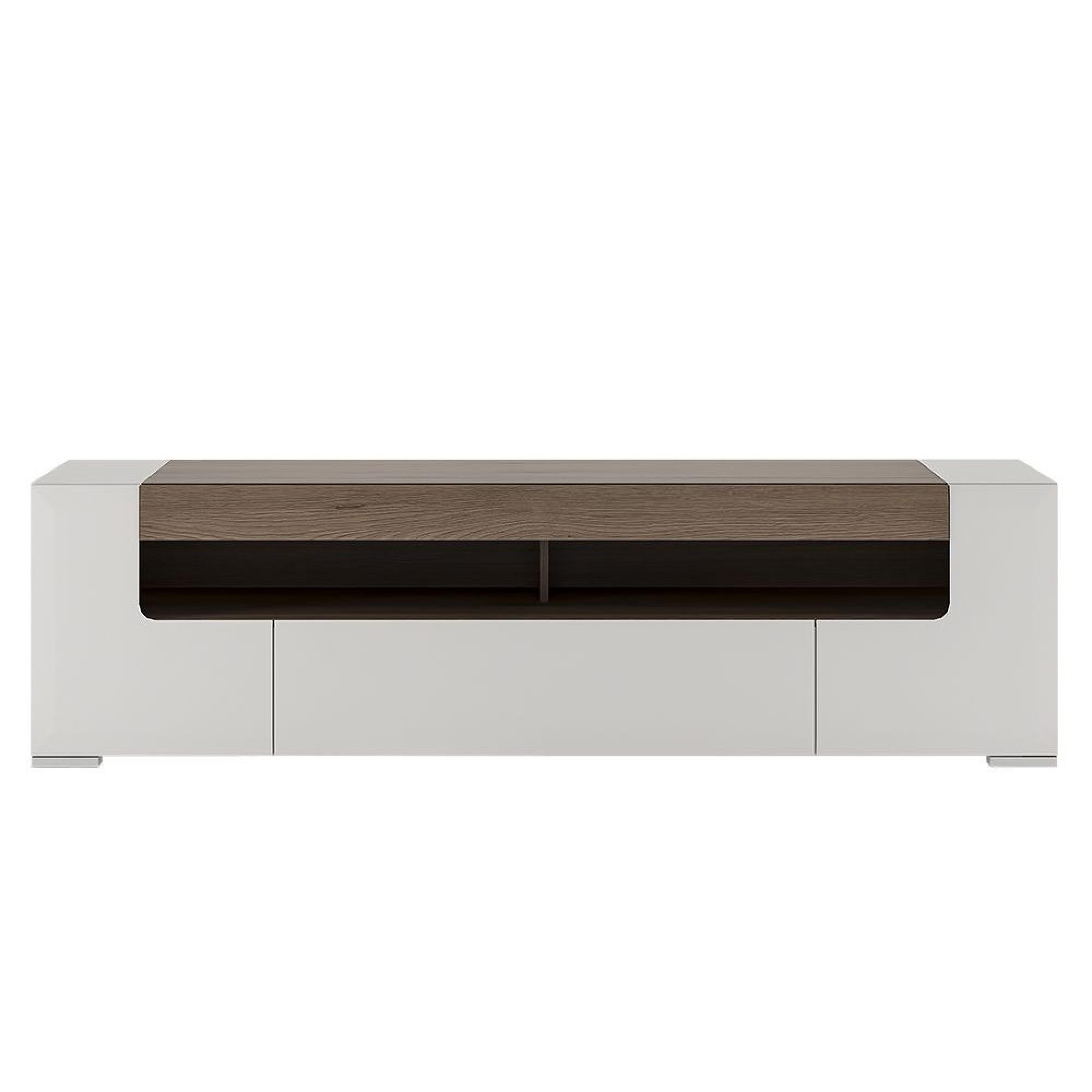 Toronto TV Unit - 2 Door - 1 Drawer - 140cm - Large - White Gloss