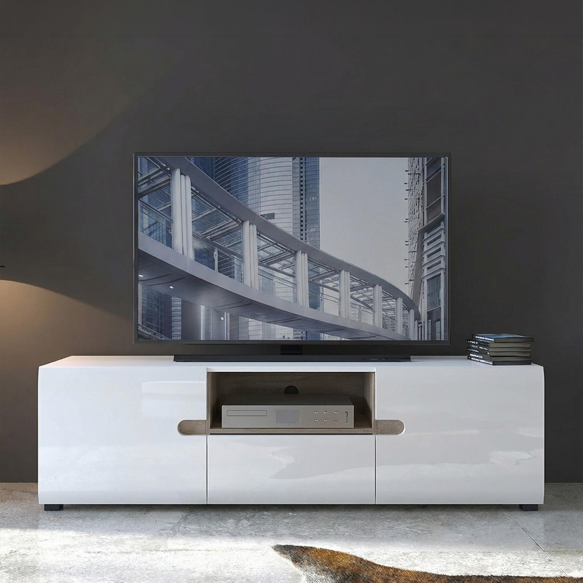 Chelsea TV Unit - 2 Door - 1 Drawer - 164cm - White Gloss