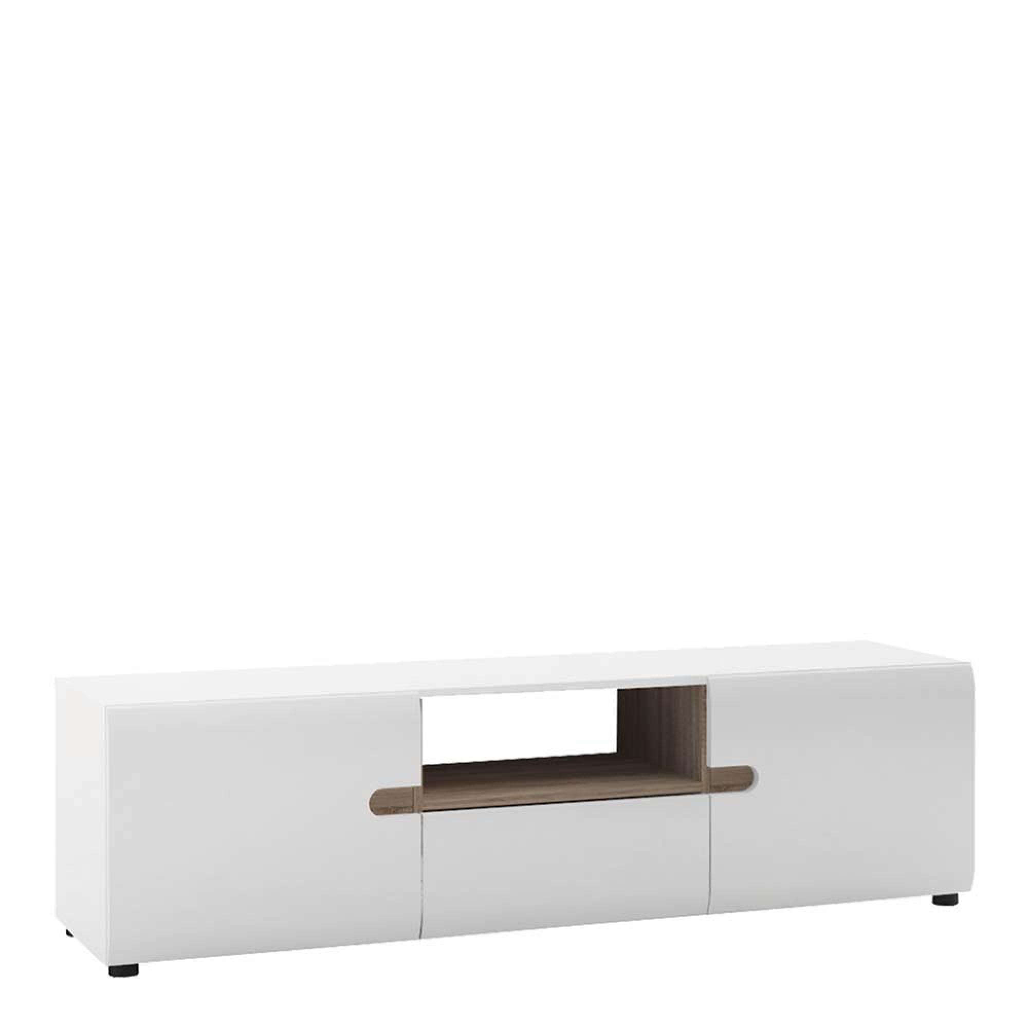 Chelsea TV Unit - 2 Door - 1 Drawer - 164cm - White Gloss