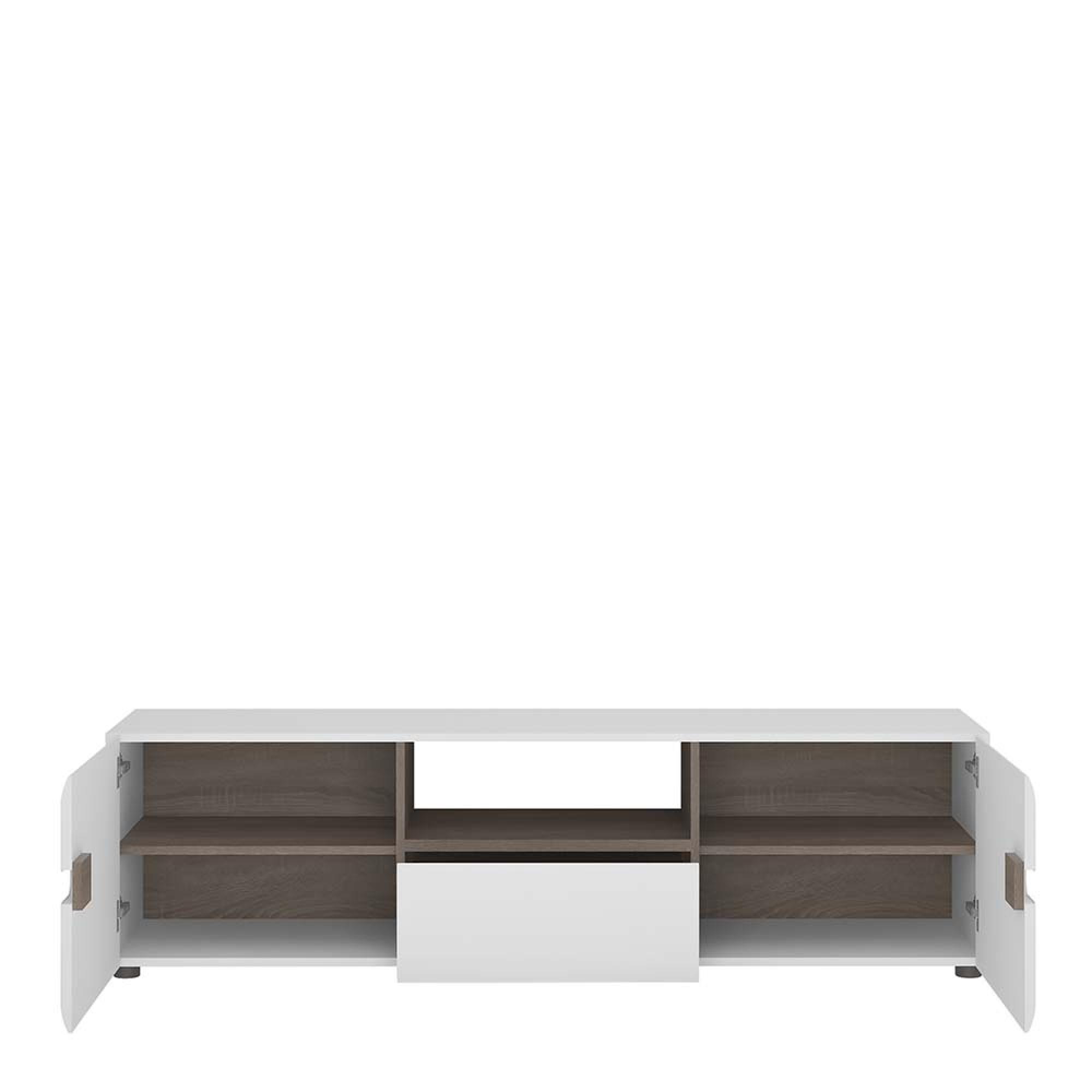 Chelsea TV Unit - 2 Door - 1 Drawer - 164cm - White Gloss