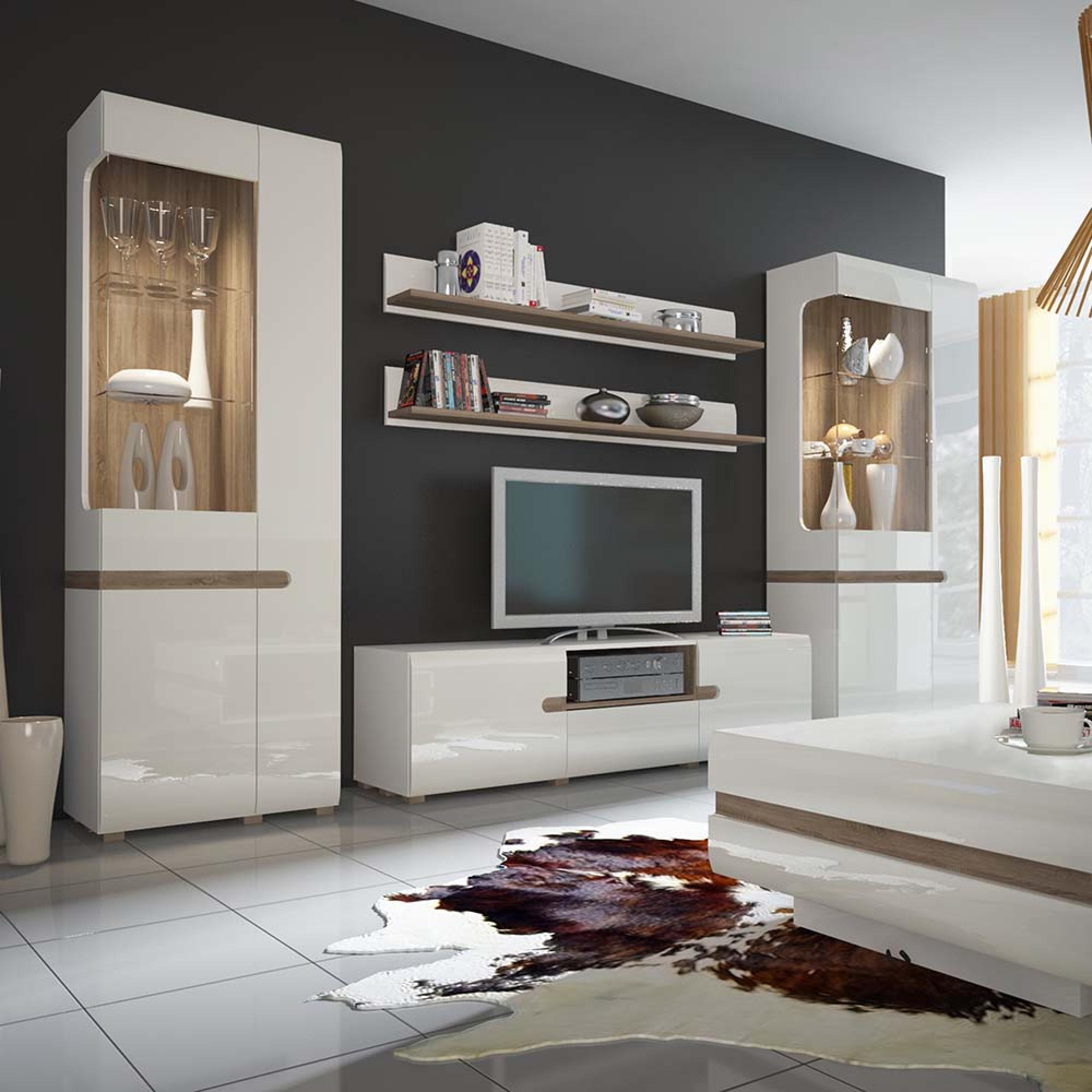 Chelsea TV Unit - 2 Door - 1 Drawer - 164cm - White Gloss