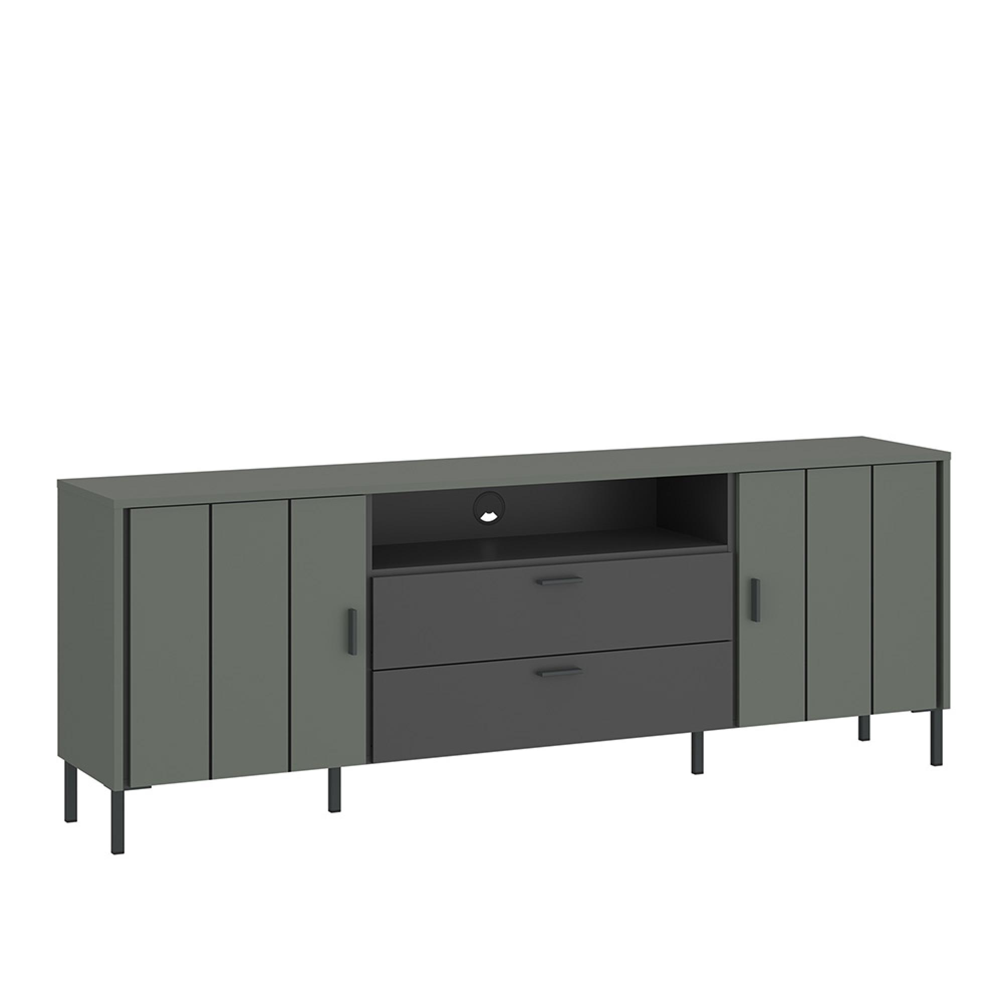 Arundel TV Unit - 2 Door - 1 Drawer - 173cm - Large - Green