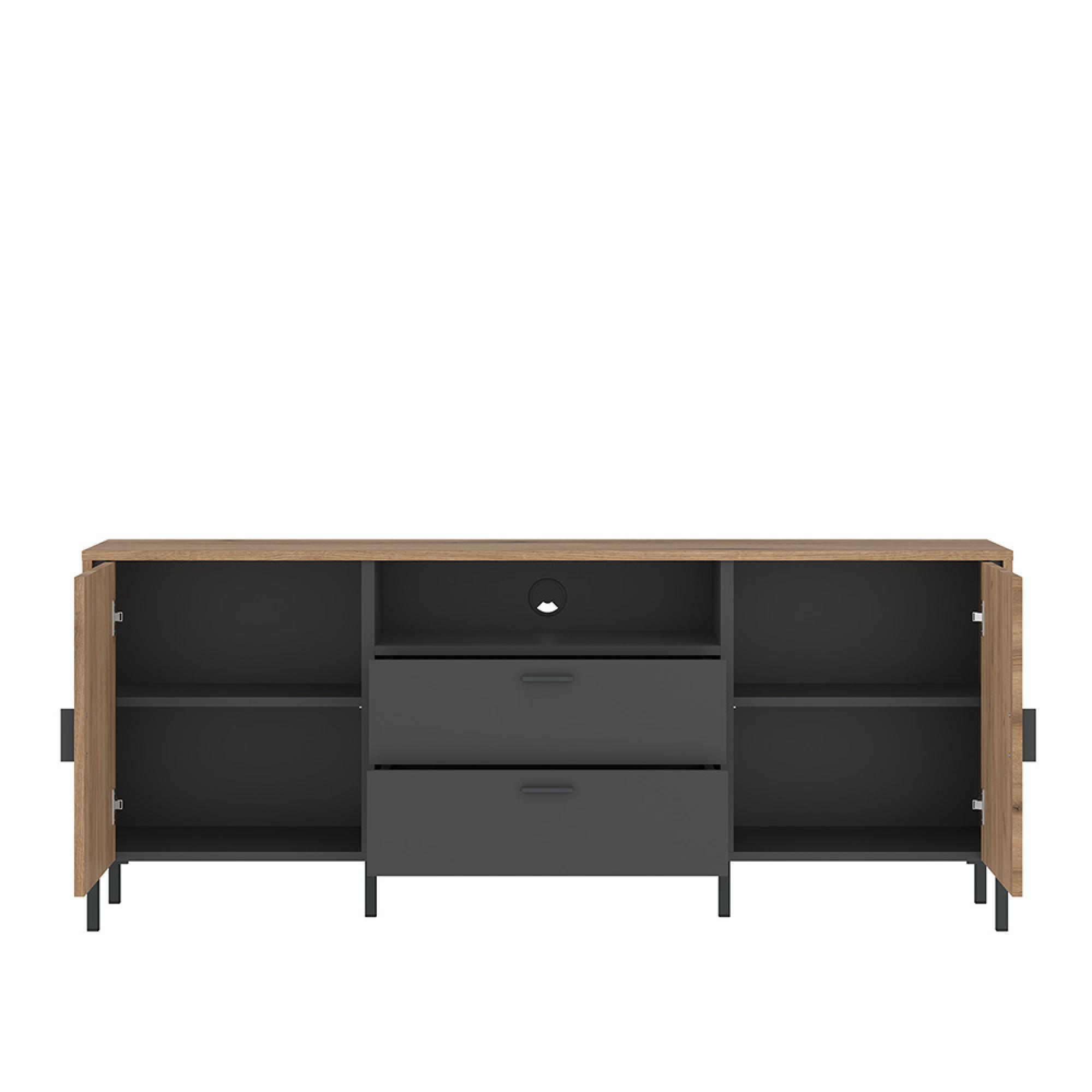 Arundel TV Unit - 2 Door - 2 Drawer - 158.2cm - Medium - Oak