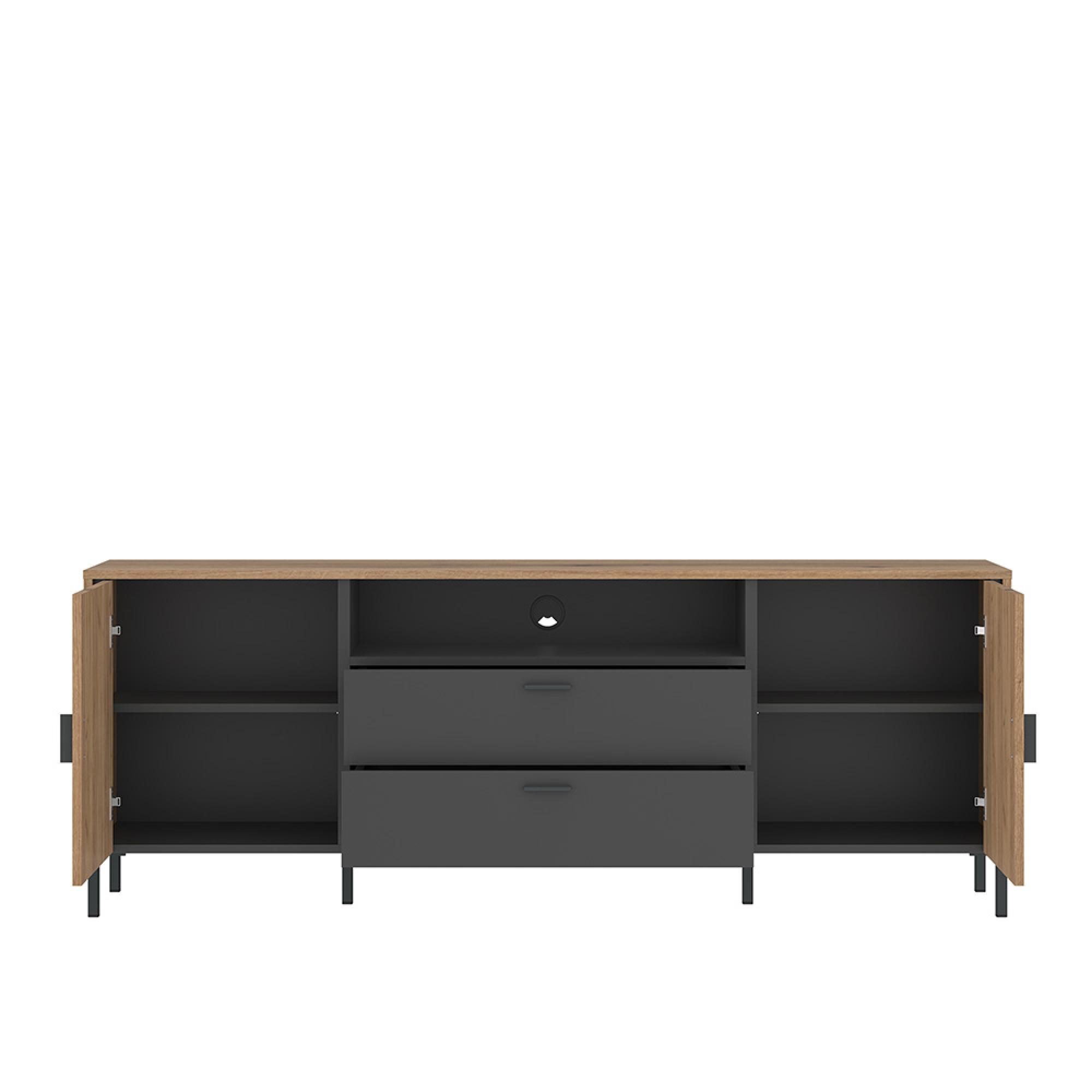 Arundel TV Unit - 2 Door - 2 Drawer - 173.2cm - Large - Oak