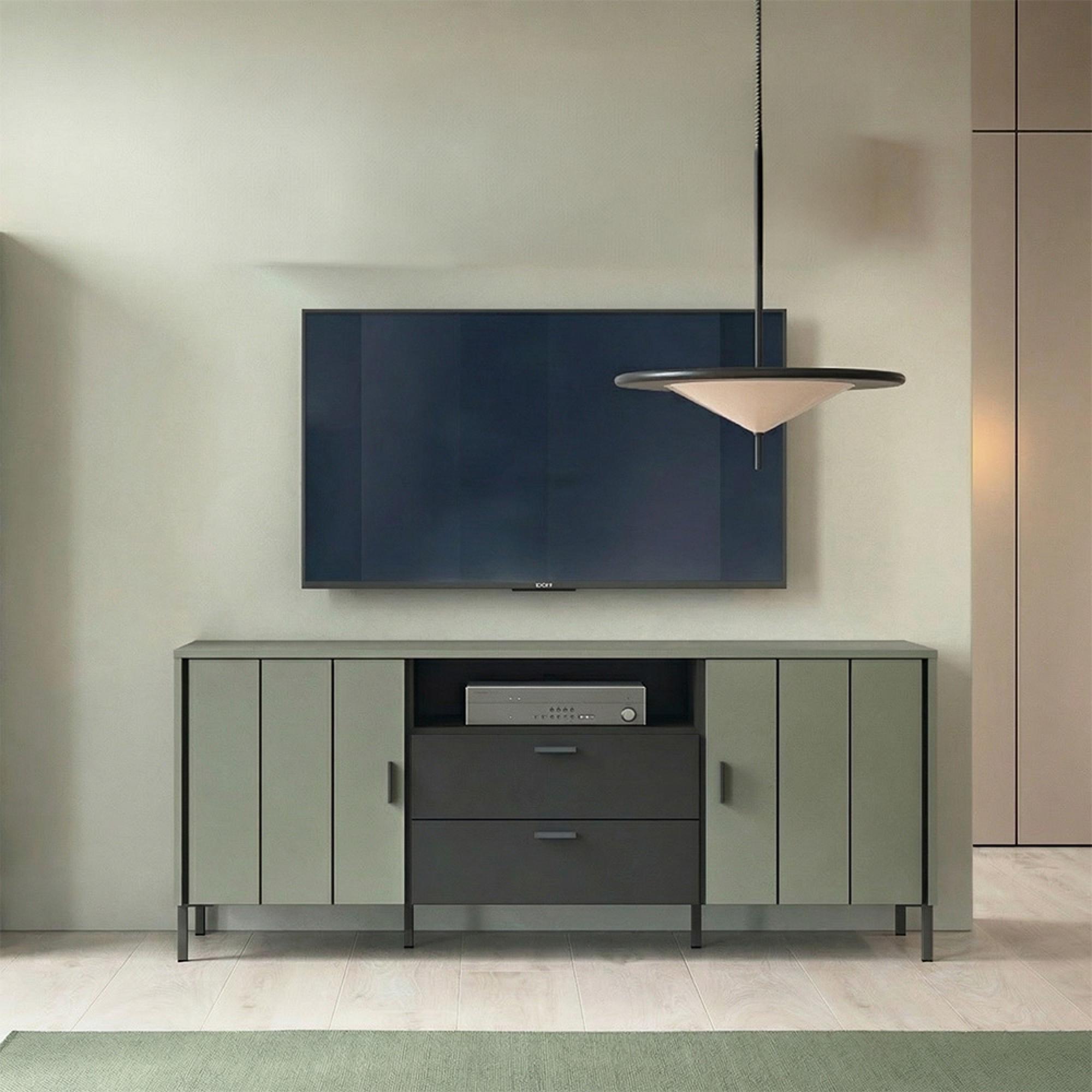 Arundel TV Unit - 2 Door - 2 Drawer - 158cm - Medium - Green