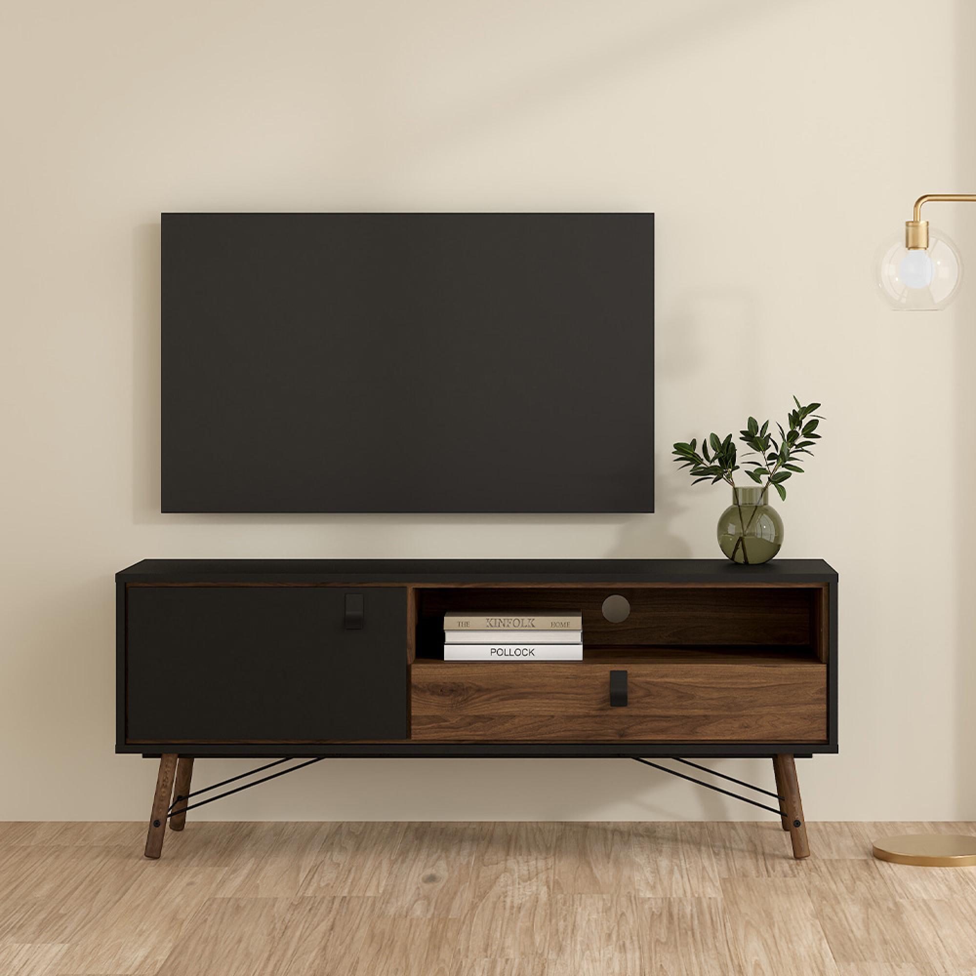 Ry TV Unit - 1 Door - 1 Drawer - 150cm - Black