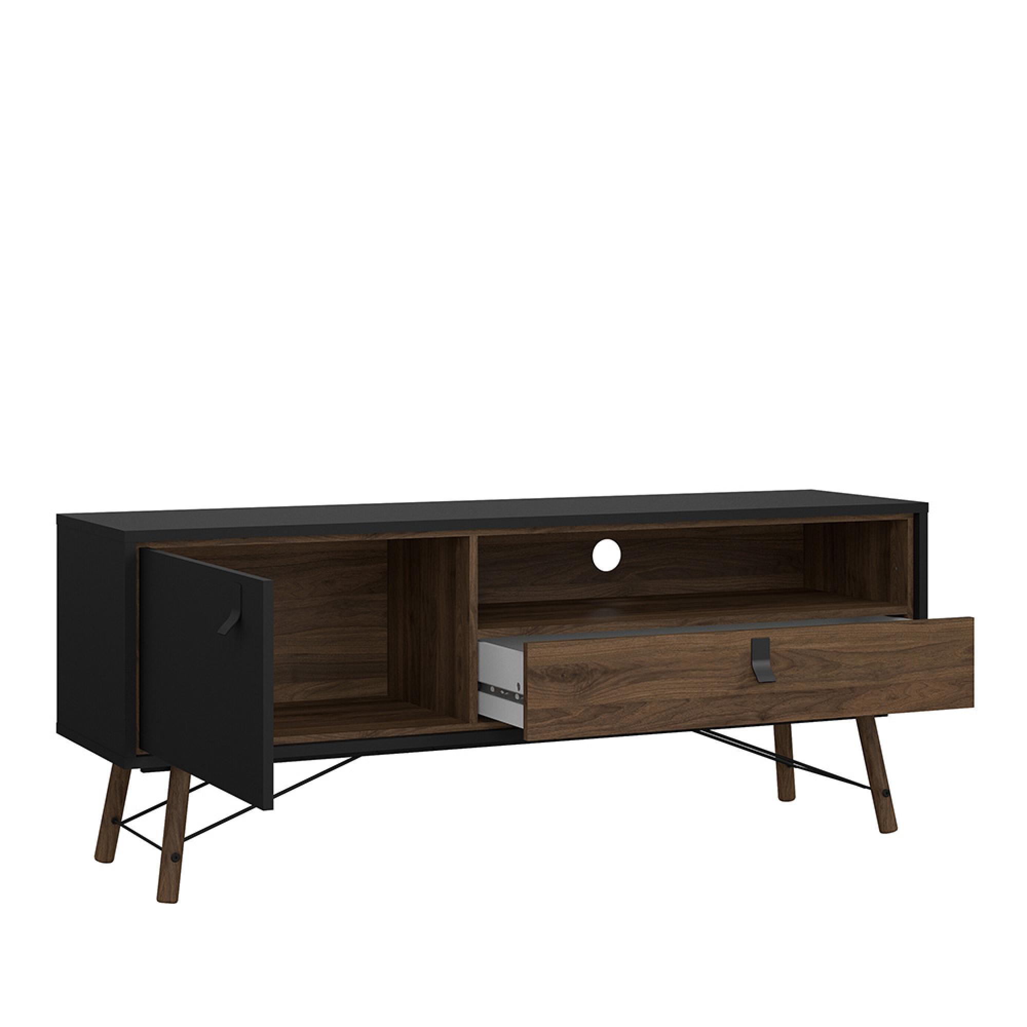 Ry TV Unit - 1 Door - 1 Drawer - 150cm - Black