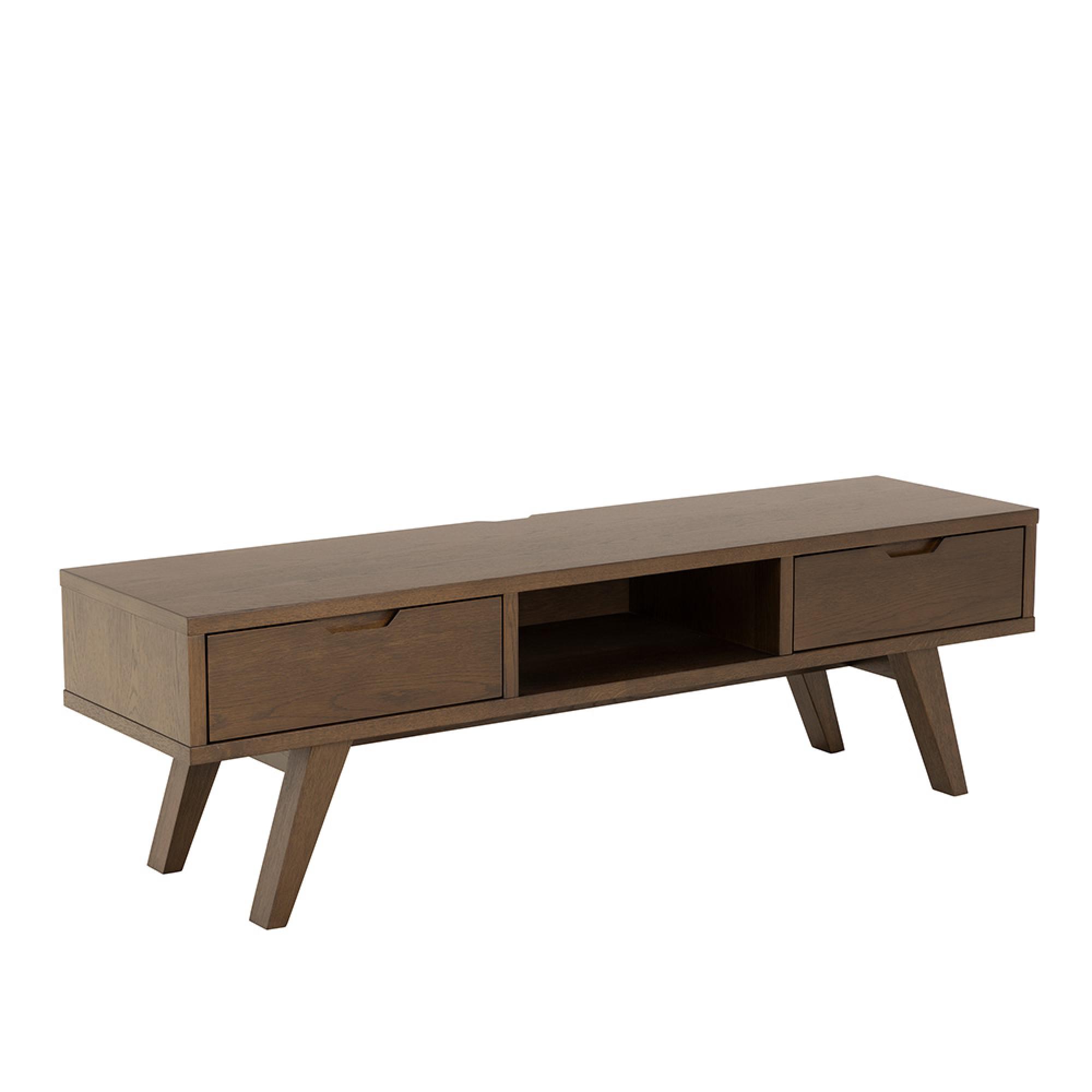 A-Line TV Unit - 2 Drawer - 150cm - Medium - Smoked Oak