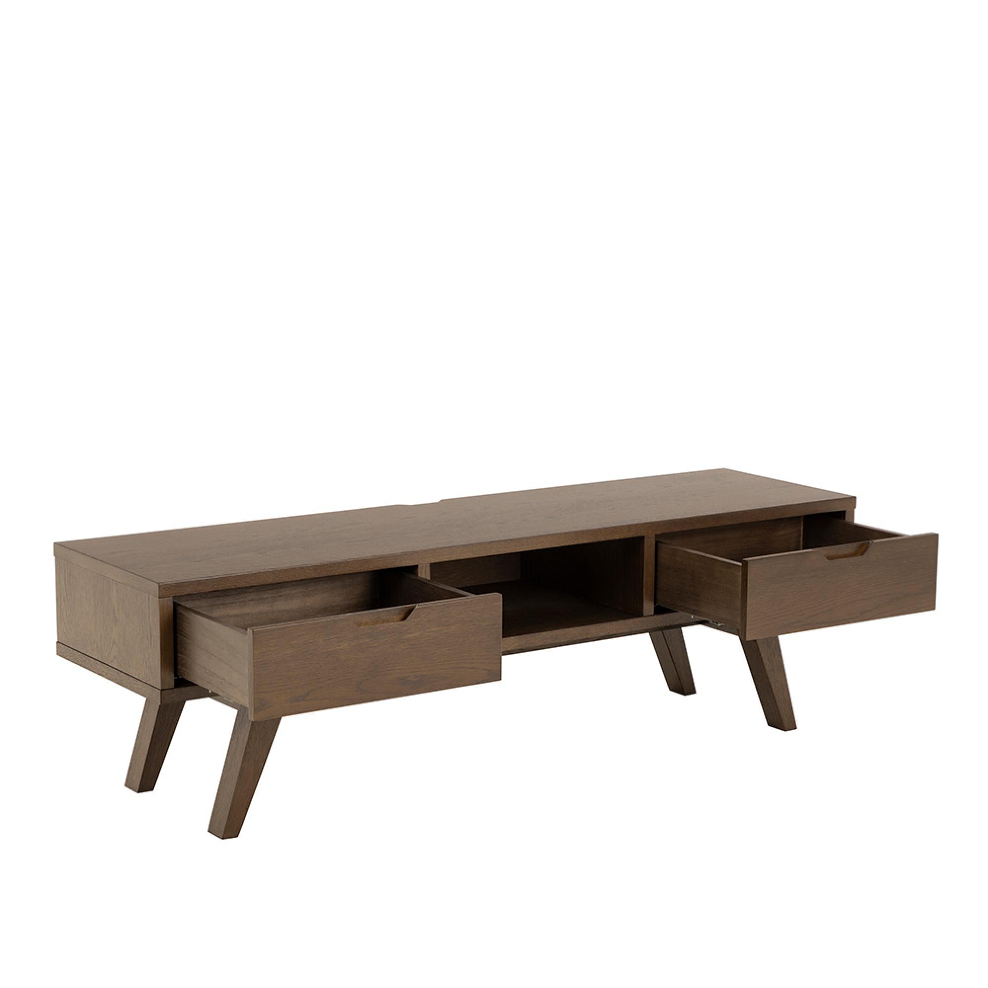 A-Line TV Unit - 2 Drawer - 150cm - Medium - Smoked Oak