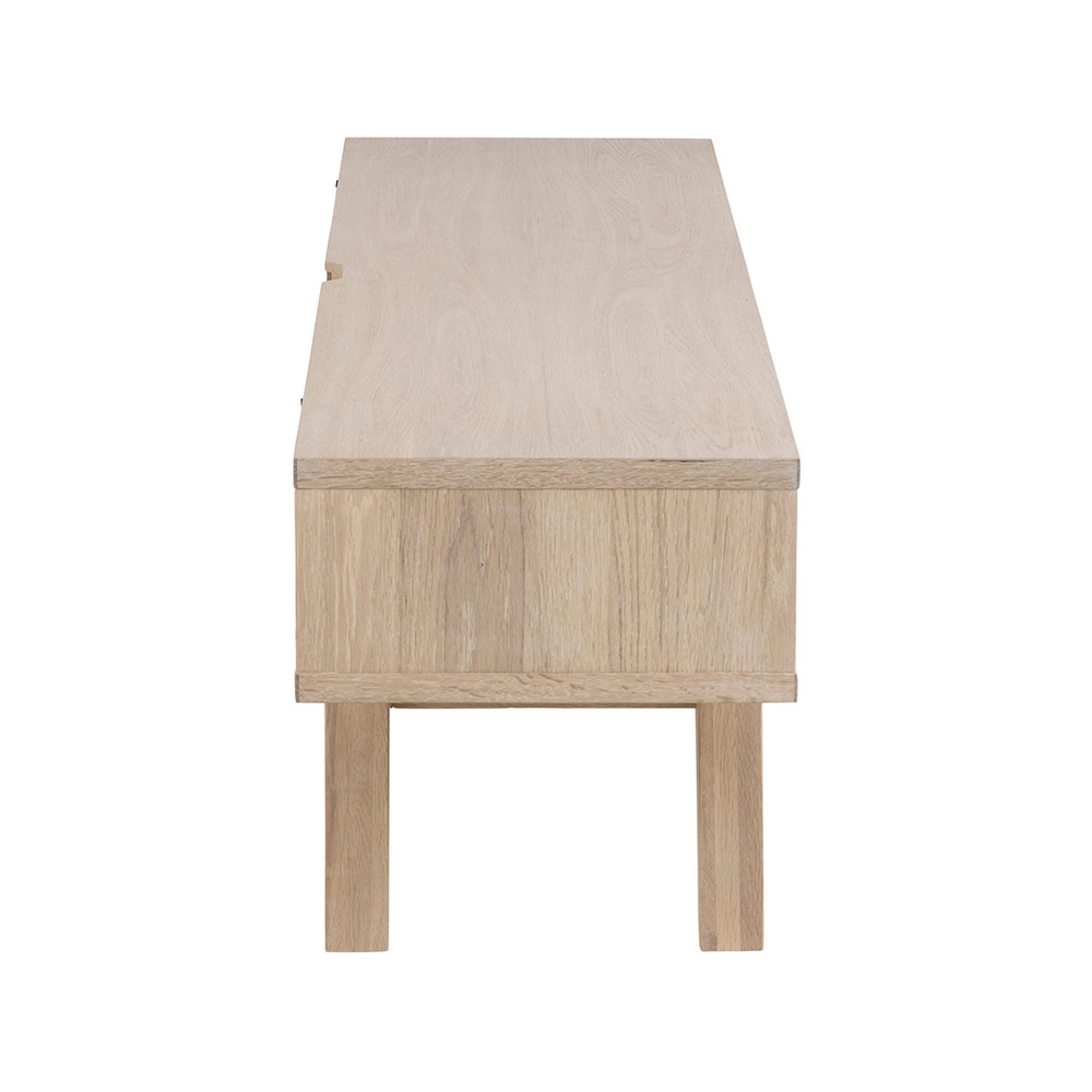 A-Line TV Unit - 2 Drawer - 150cm - Medium - White Oak