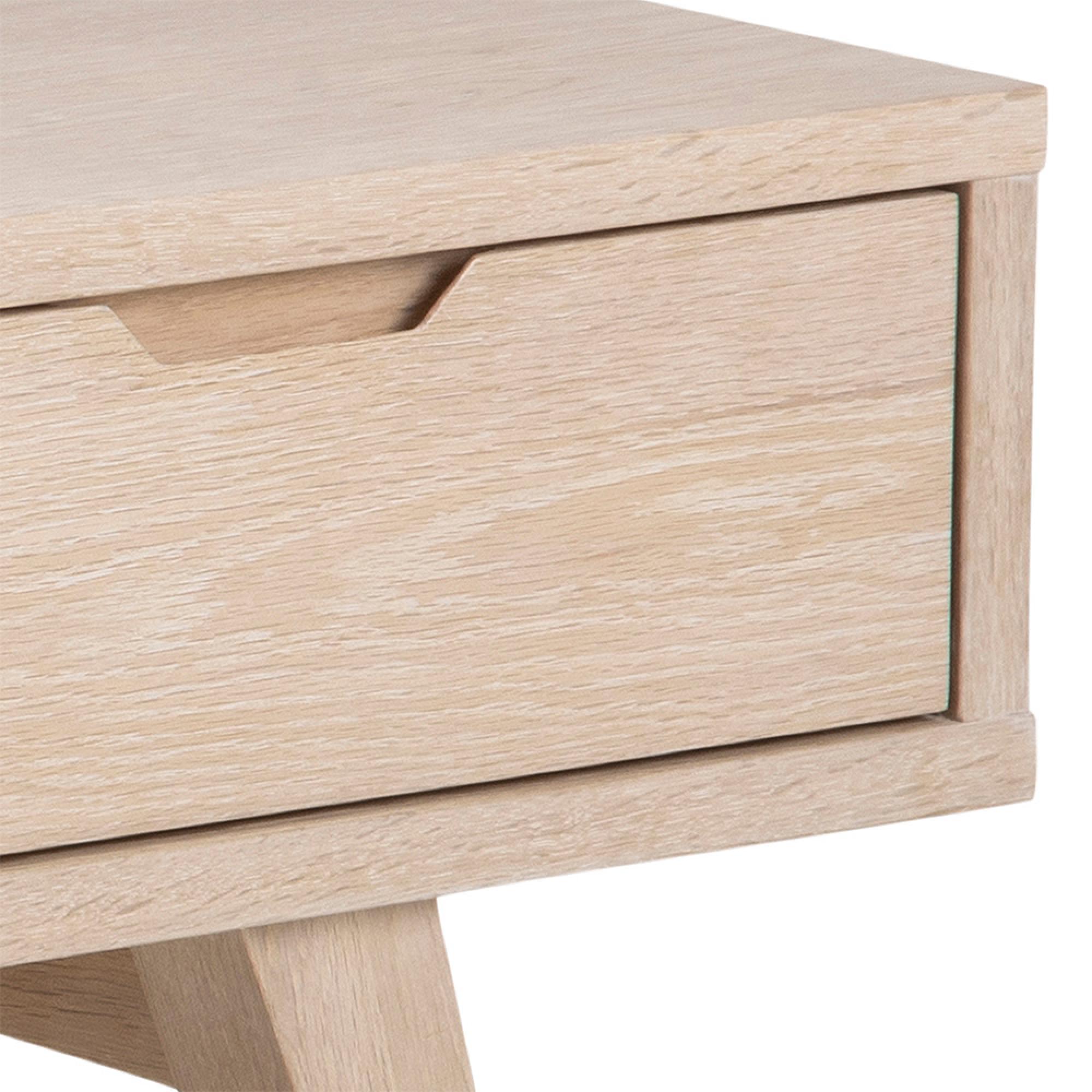 A-Line TV Unit - 2 Drawer - 150cm - Medium - White Oak