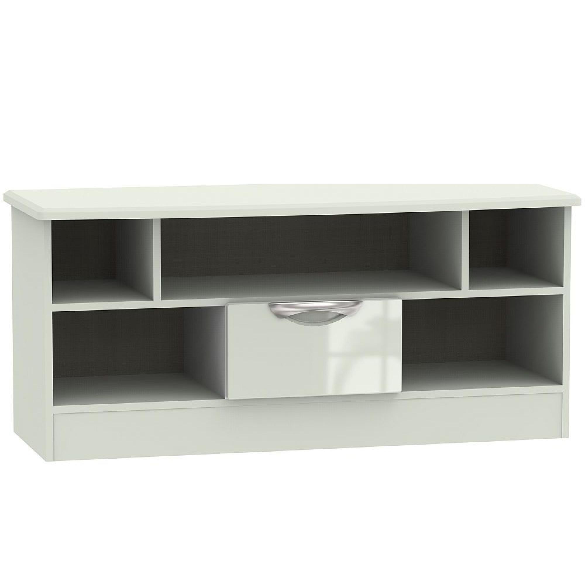 Clearance - Camden TV Unit - 1 Drawer - Open - High Gloss Cashmere - P22