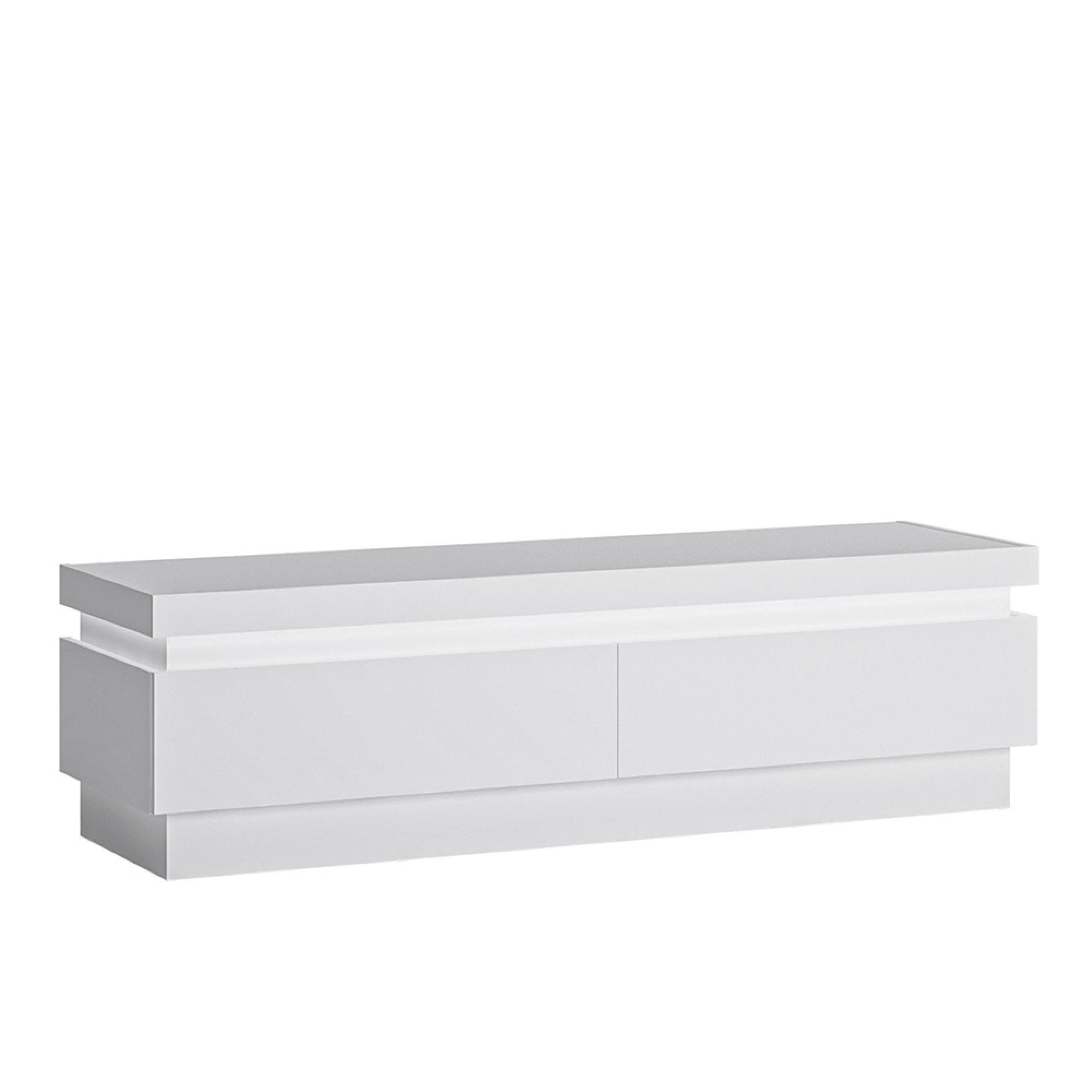 Lyon TV Unit - 2 Drawer - 146cm - White Gloss