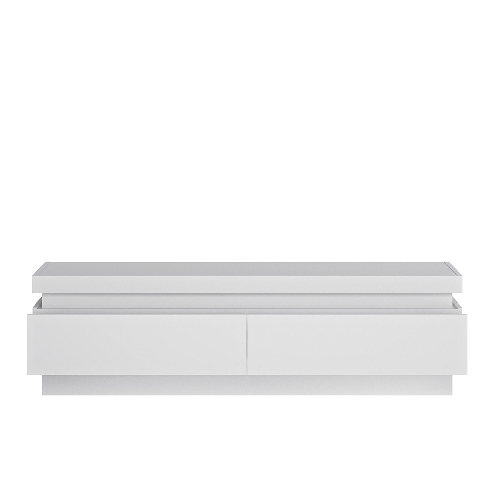Lyon TV Unit - 2 Drawer - 146cm - White Gloss