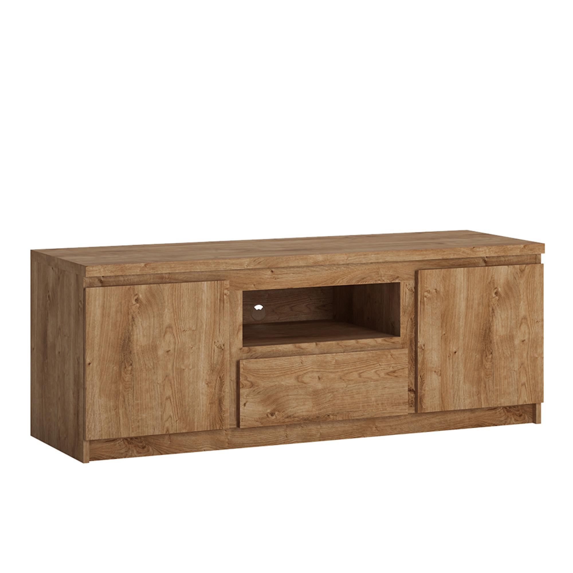 Fribo TV Unit - 2 Door - 1 Drawer - 135cm - Oak