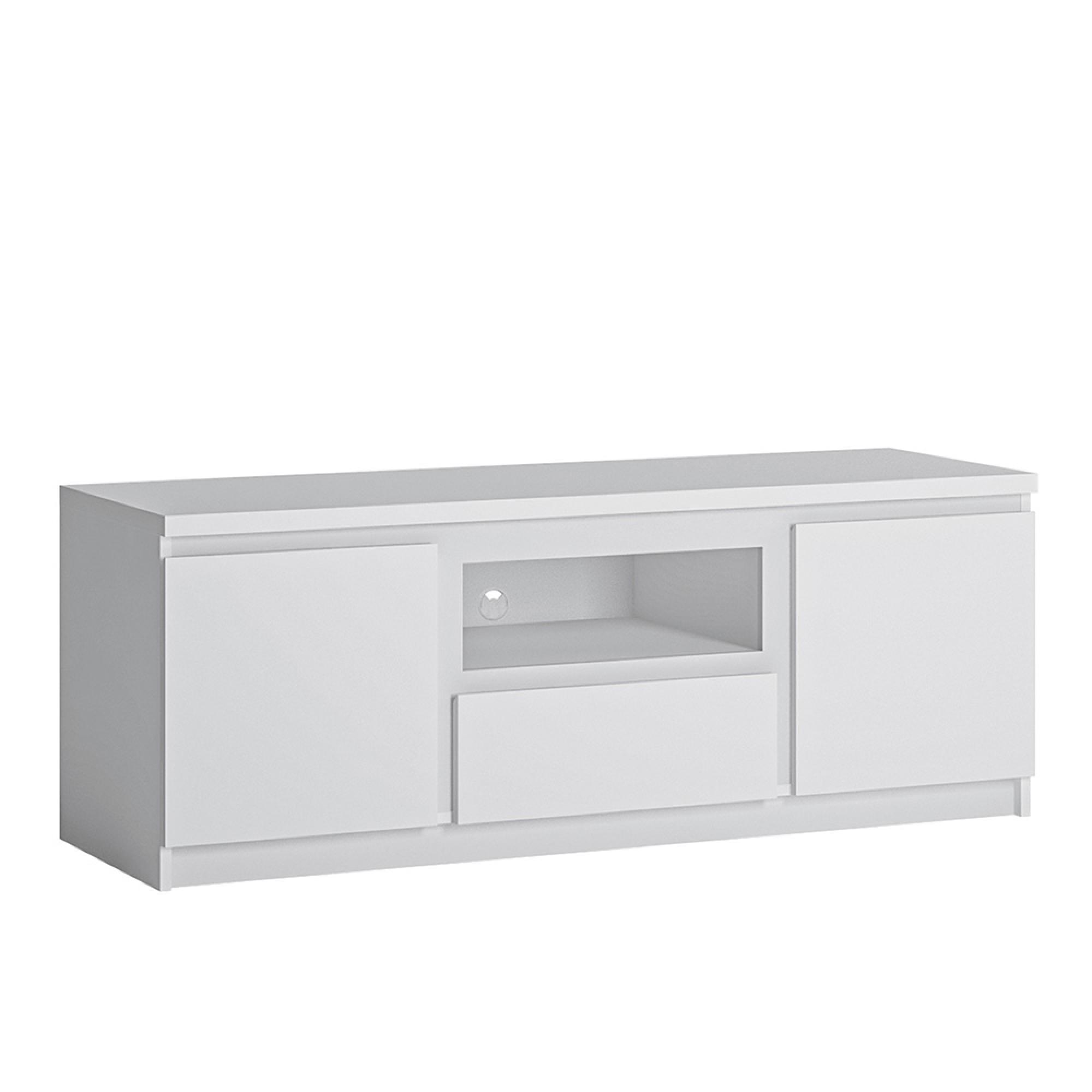 Fribo TV Unit - 2 Door - 1 Drawer - 135cm - White