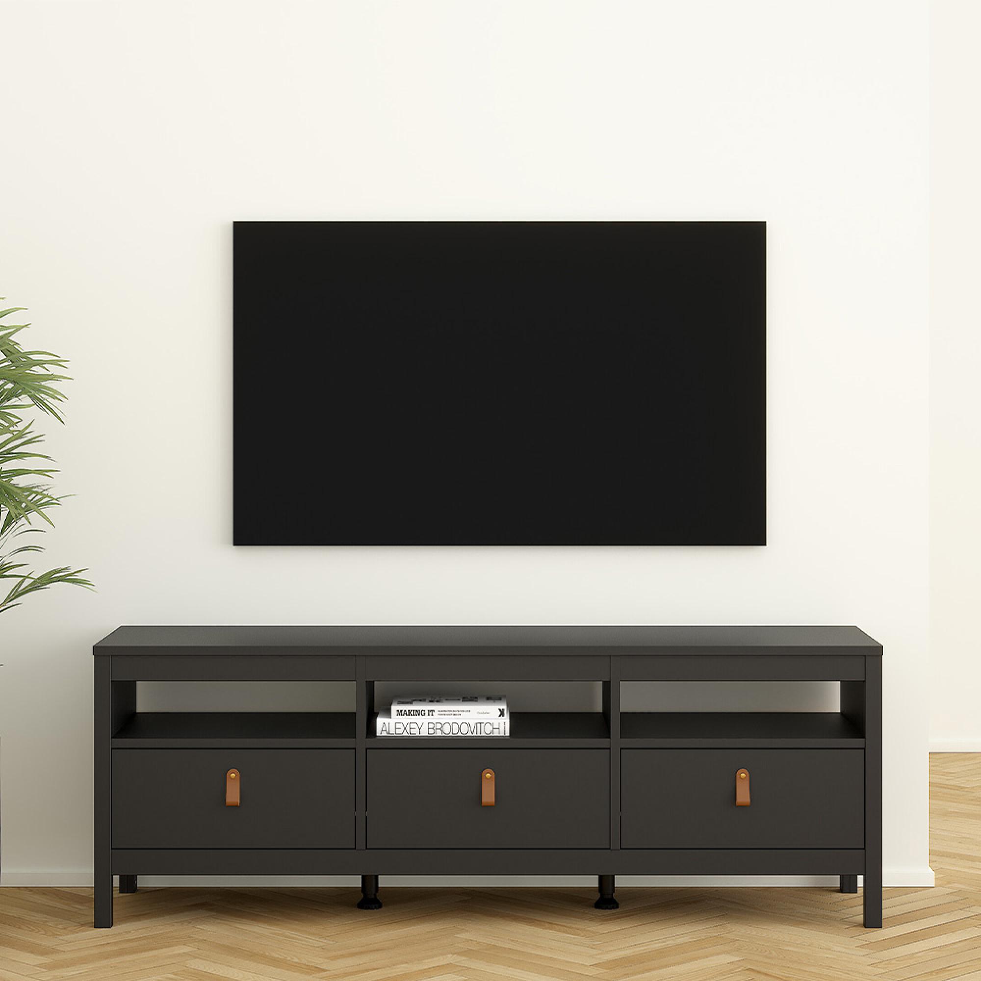 Barcelona TV Unit - 3 Drawer - 151cm - Black