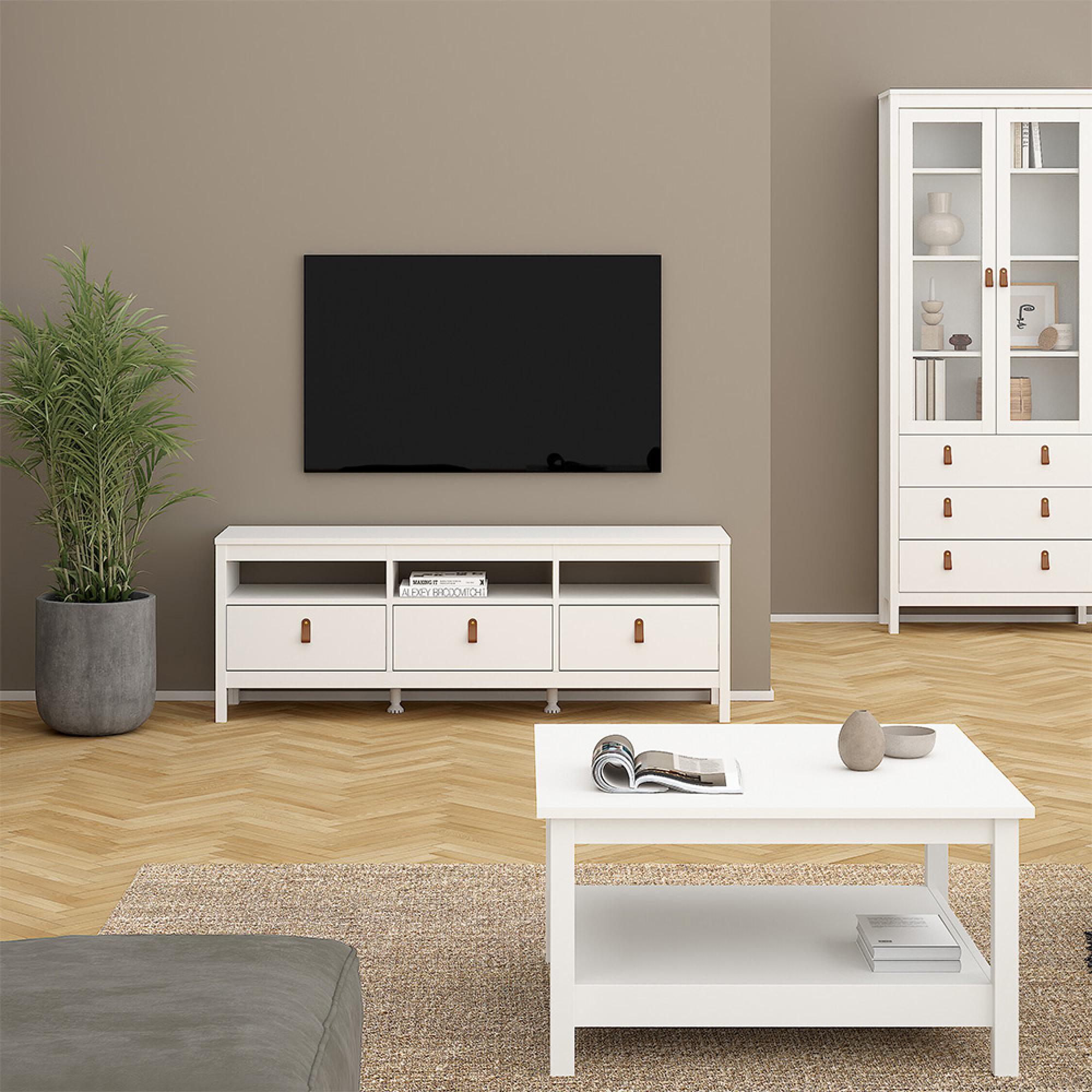 Barcelona TV Unit - 3 Drawer - 151.2cm - White