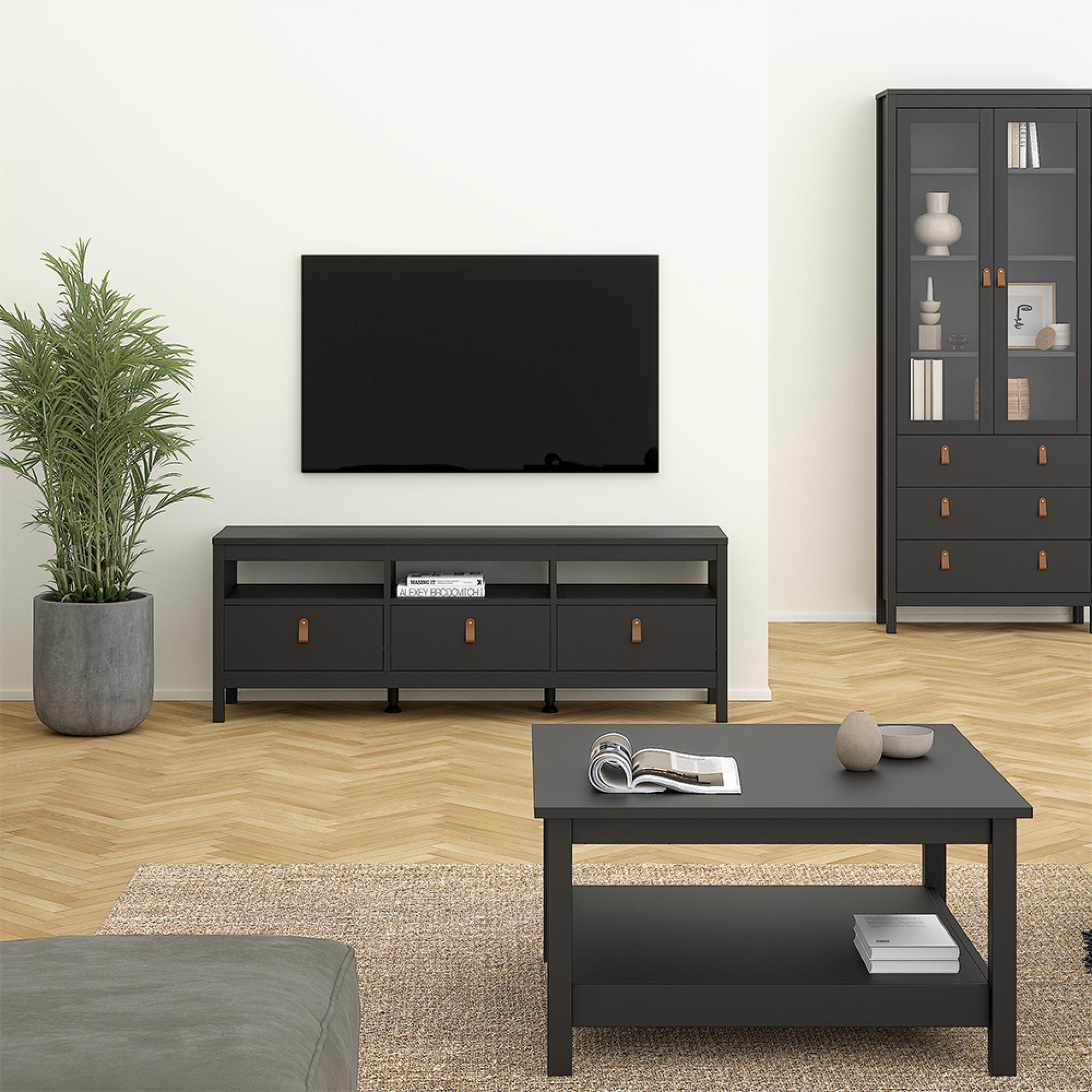 Barcelona TV Unit - 3 Drawer - 151cm - Black