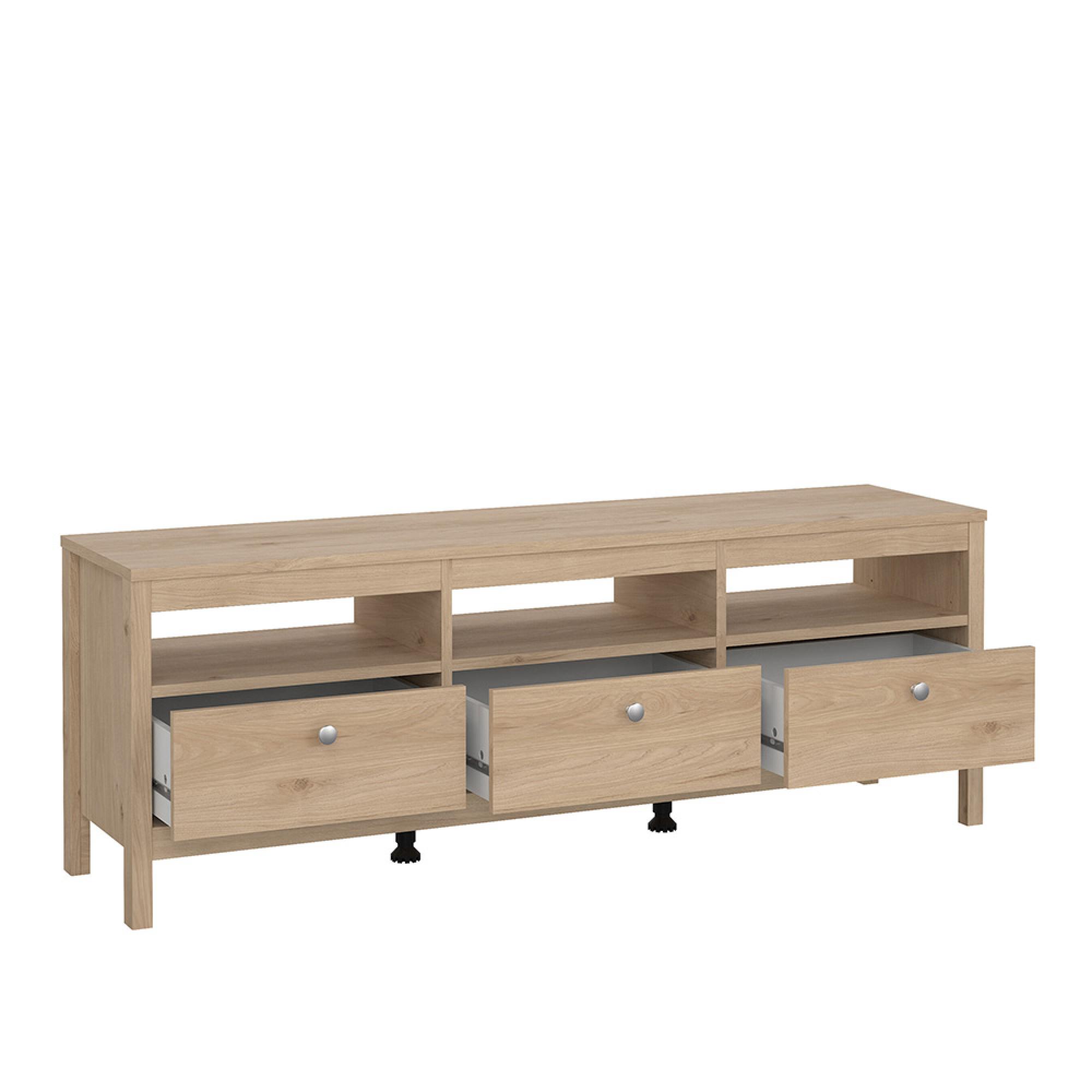 Madrid TV Unit - 3 Drawer - 1544cm - Jackson Hickory Oak