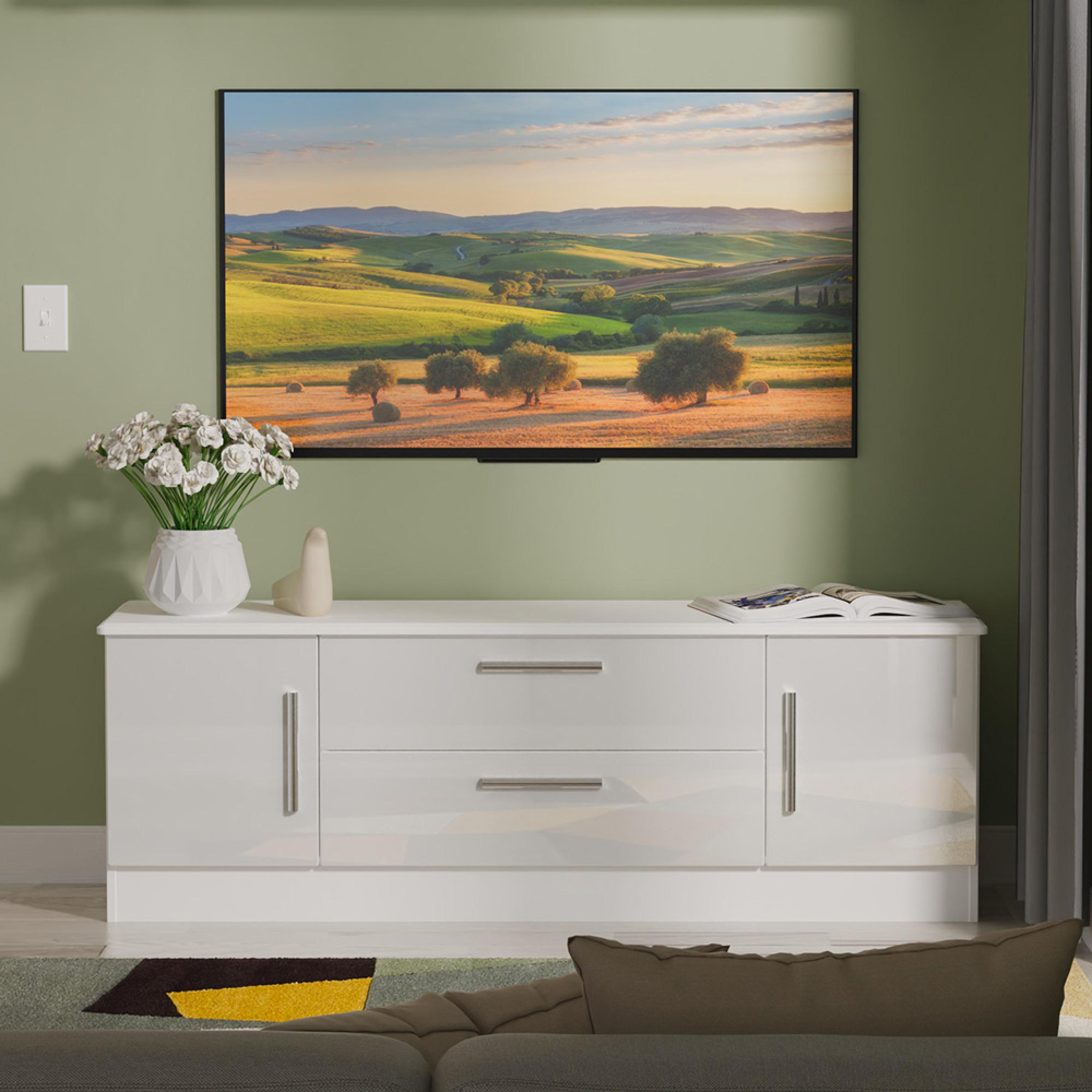 Knightsbridge TV Unit - 145cm - White Gloss