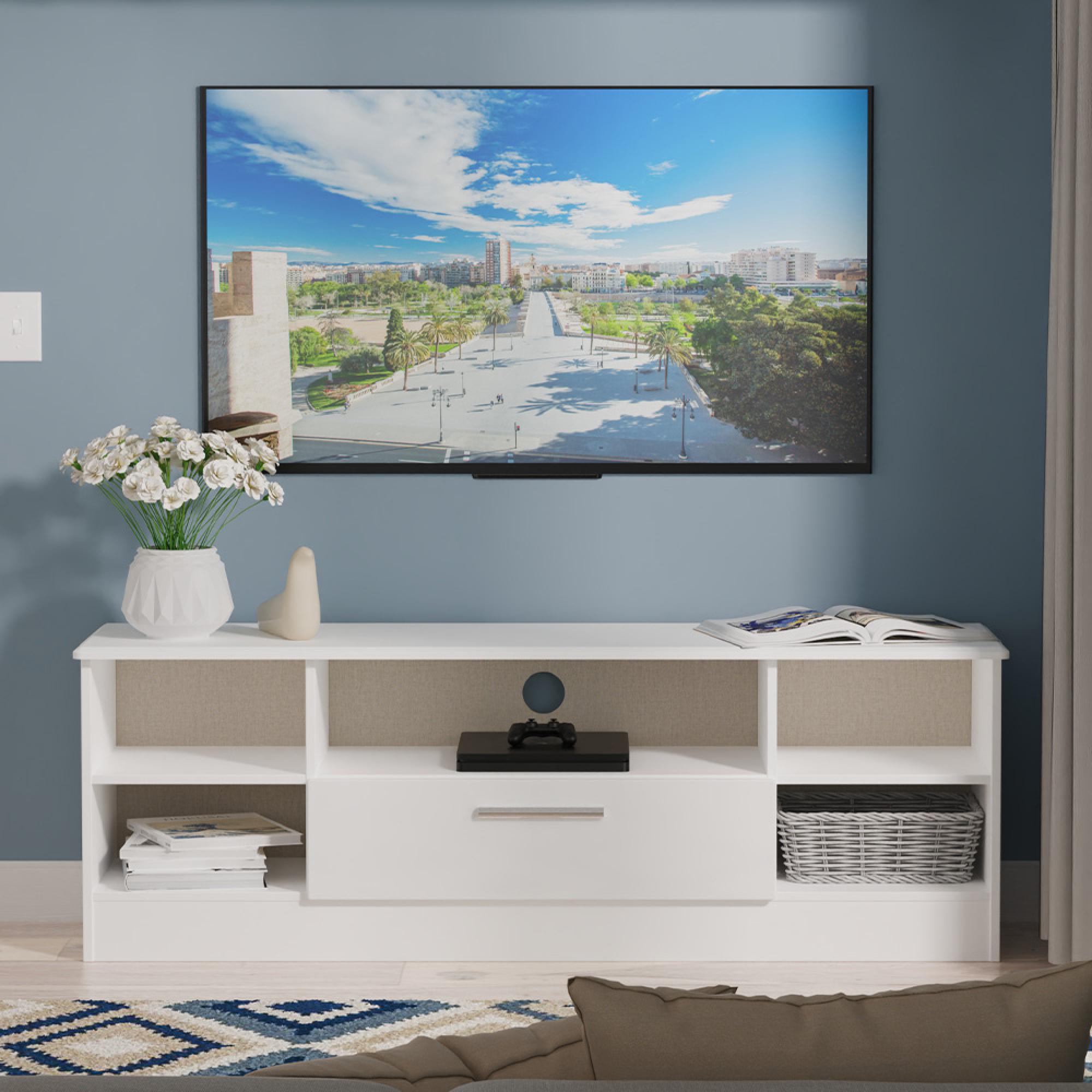 Knightsbridge TV Unit - 145cm - Wide - White Gloss