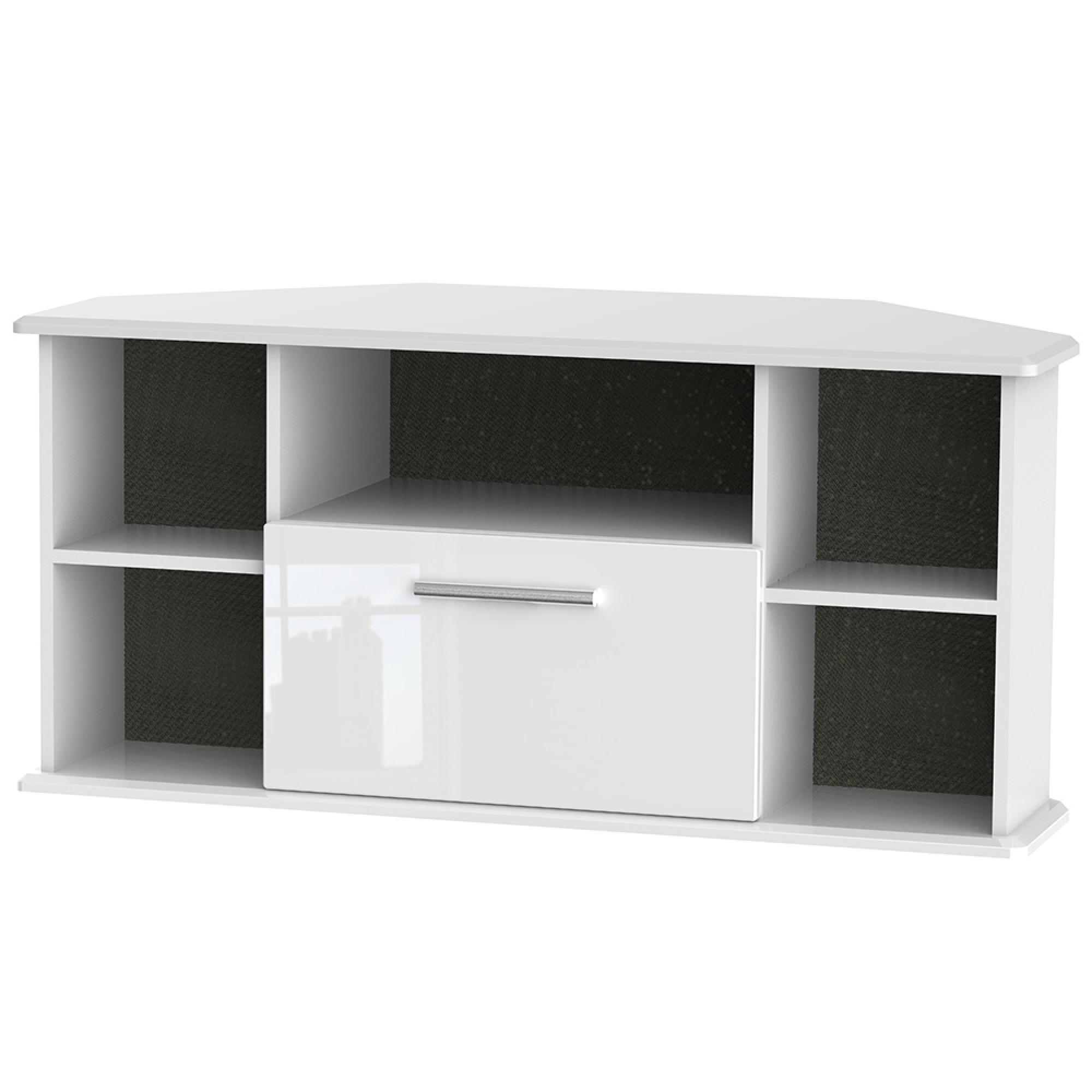 Knightsbridge TV Unit - 115cm - Corner - White Gloss