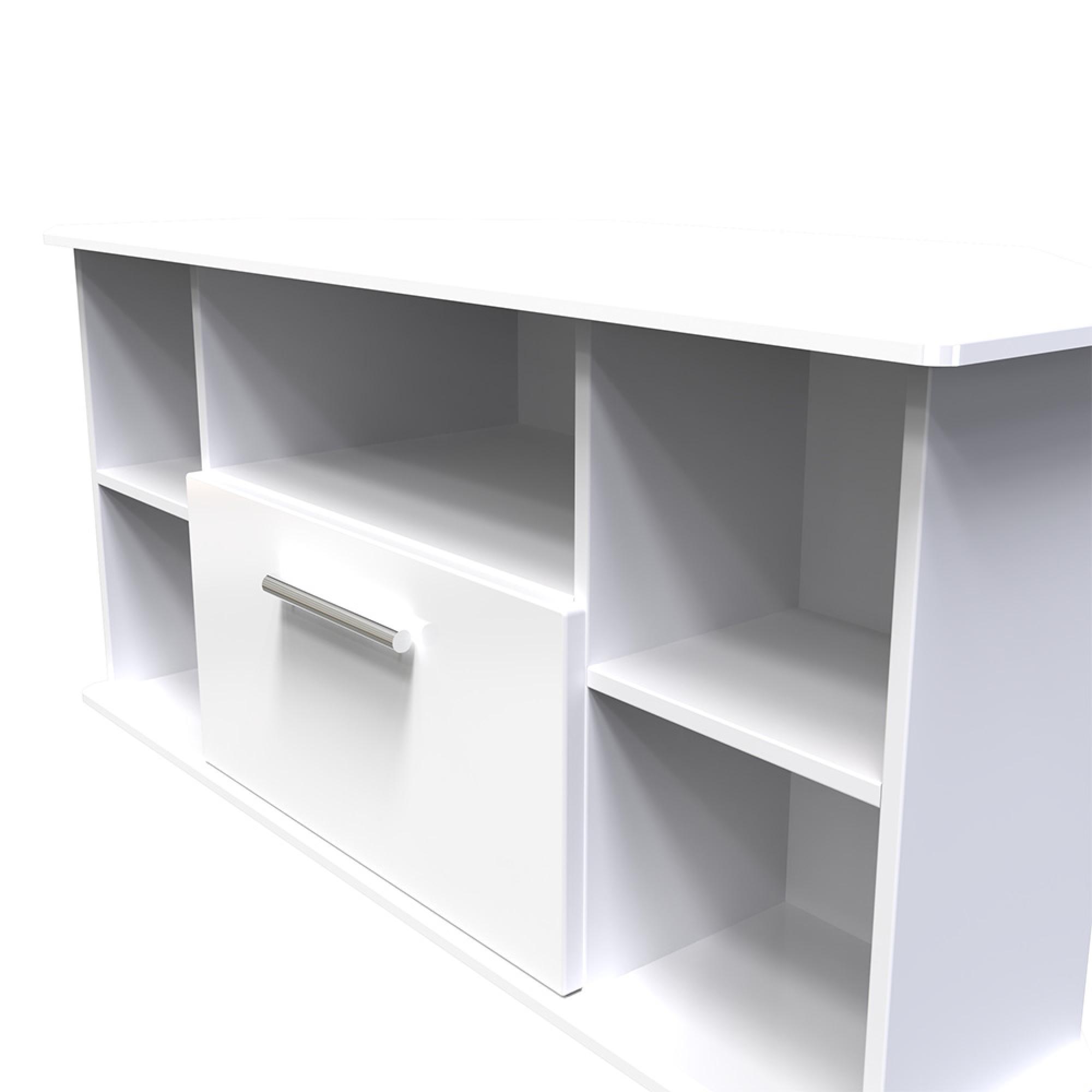 Knightsbridge TV Unit - 115cm - Corner - White Gloss