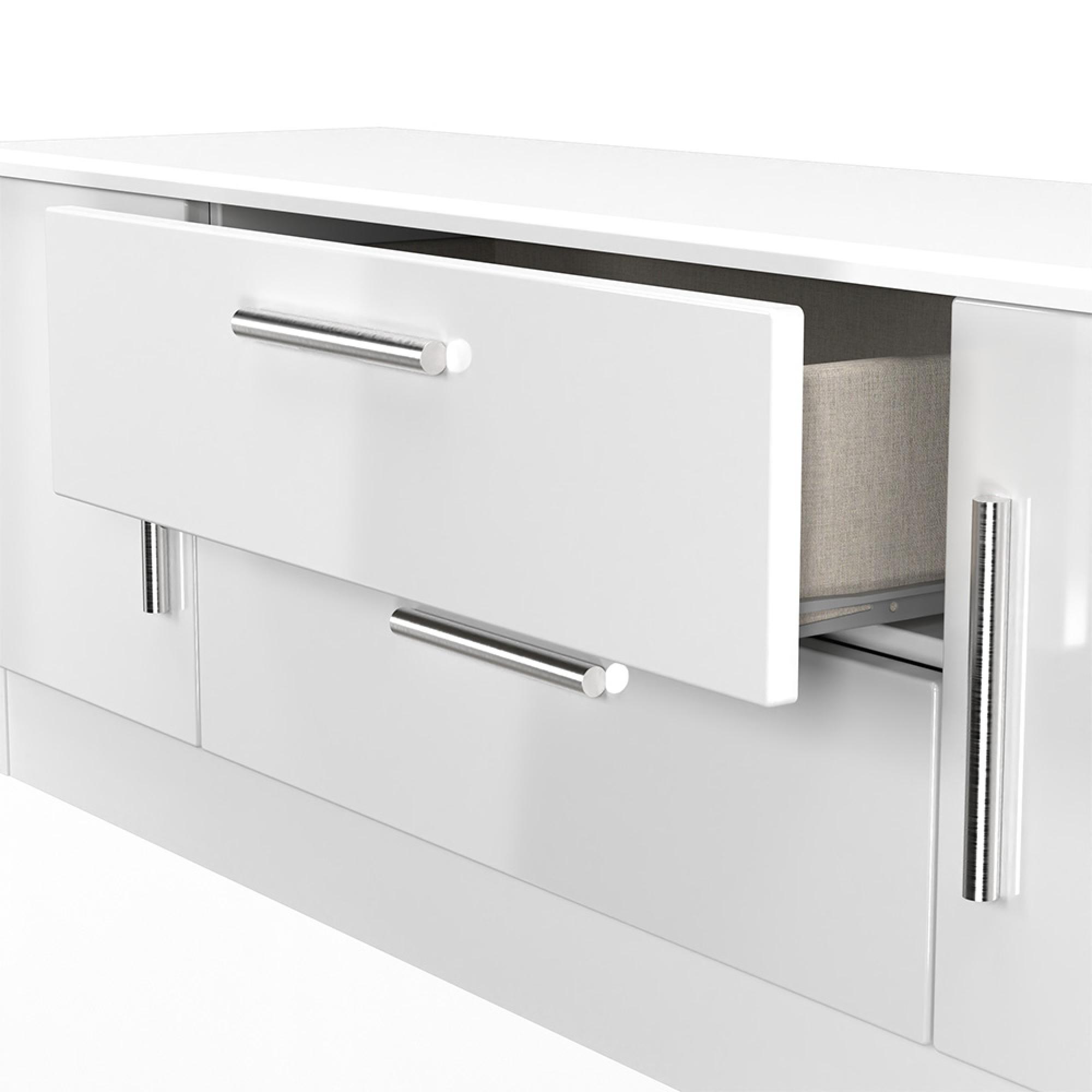 Knightsbridge TV Unit - 145cm - White Gloss