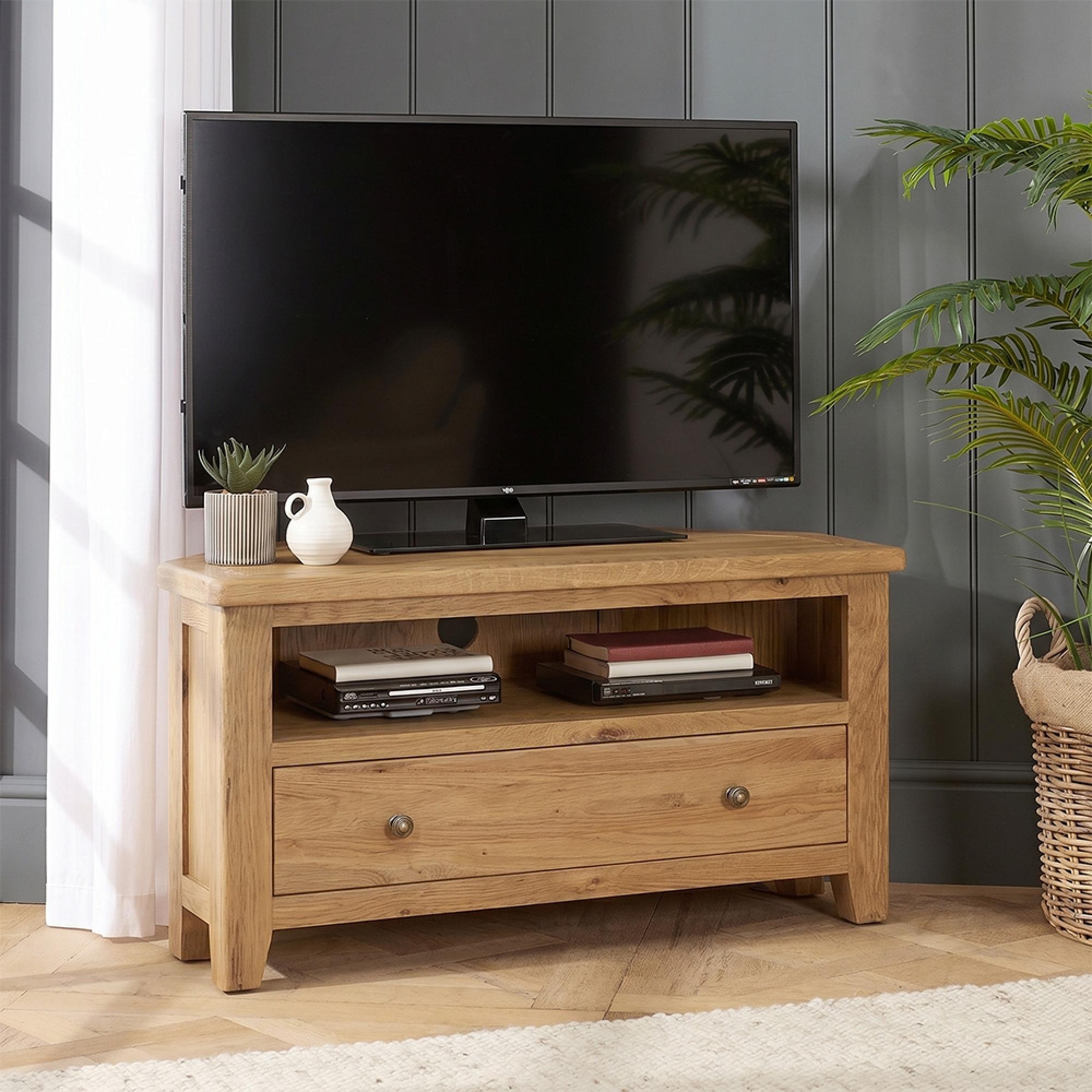 Appleby Corner TV Unit - 80cm - Petite Oak