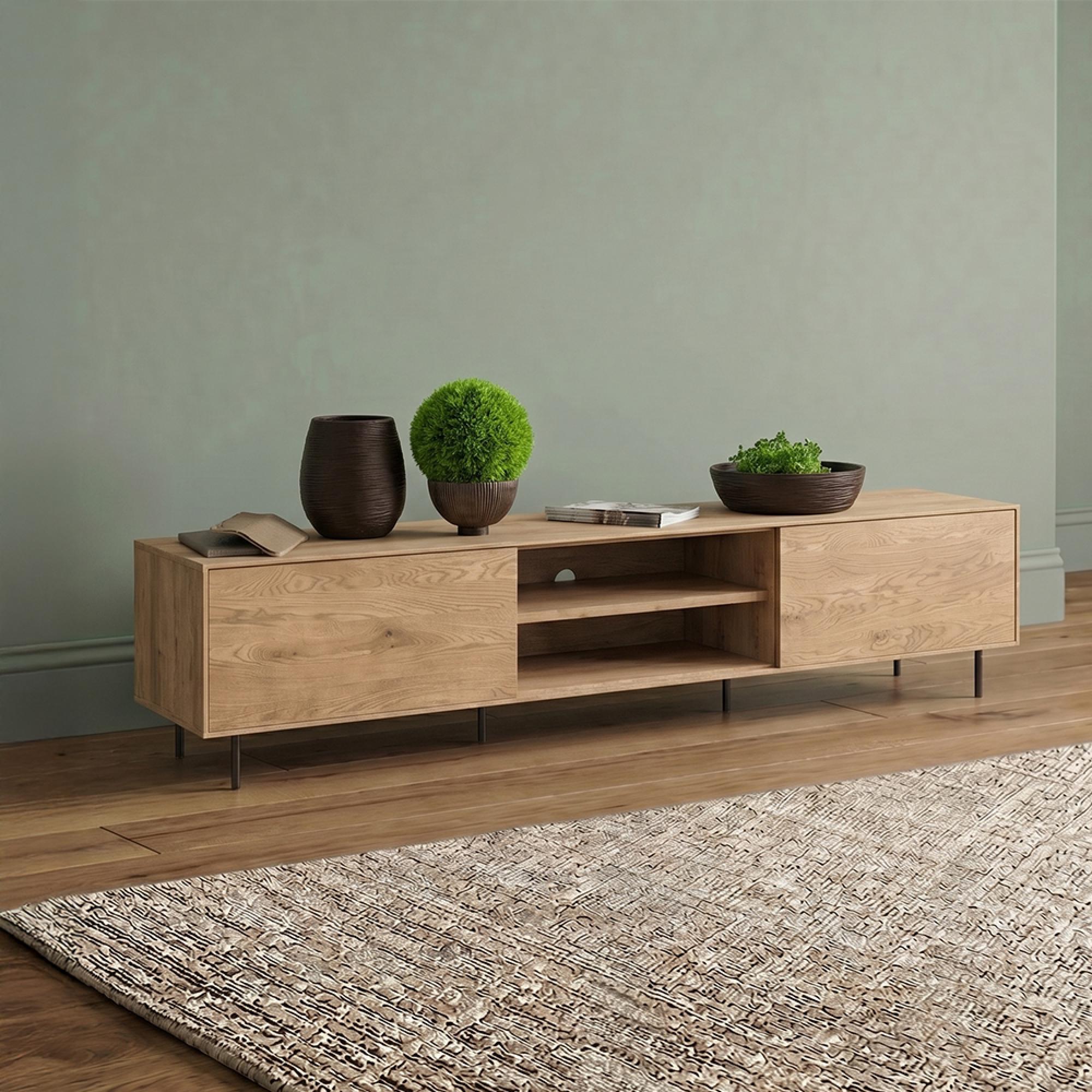 Helga Large TV Unit - 2 Drawer - Oiled Oak - Variation Available