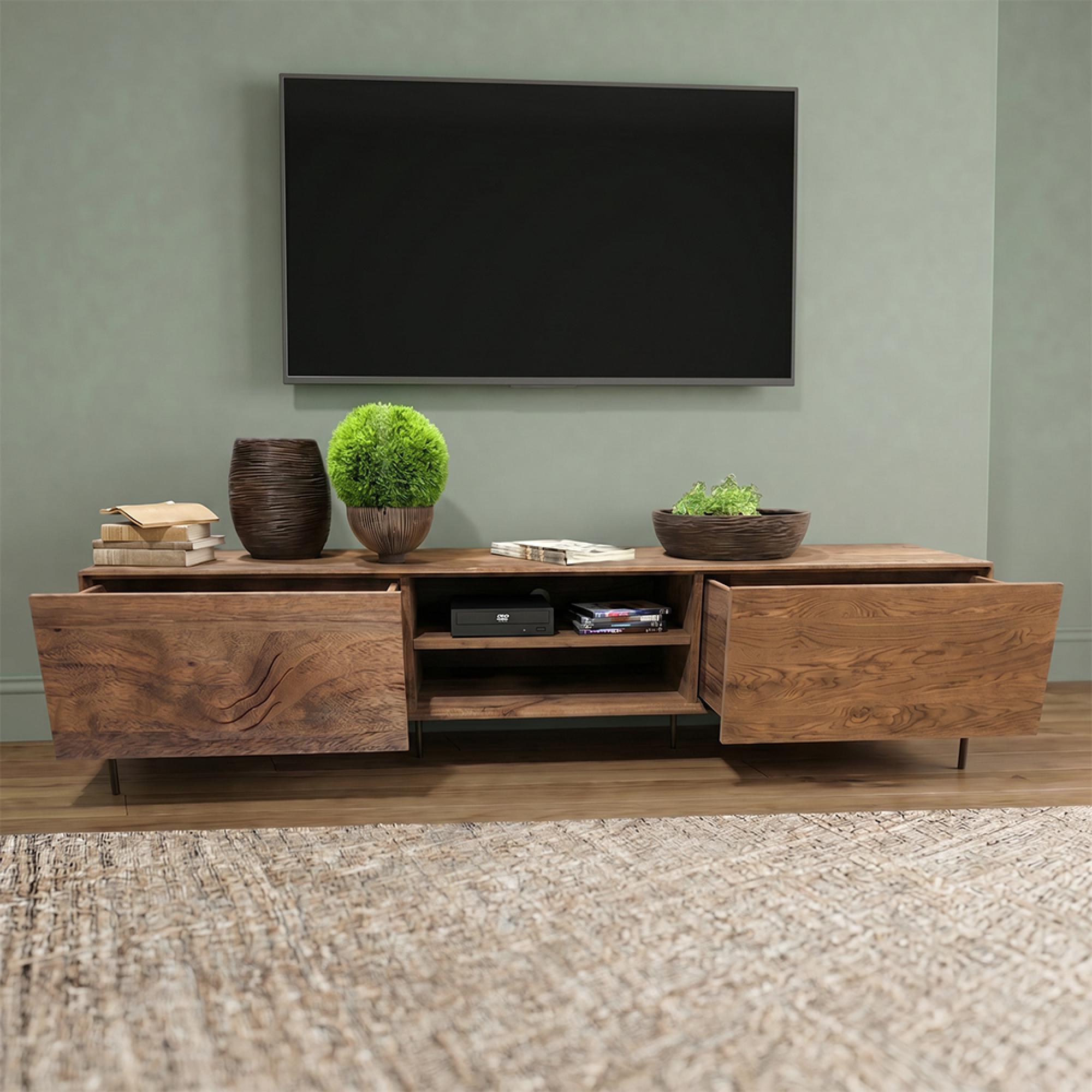 Helga Large TV Unit - 2 Drawer - Oiled Walnut - Variation Available
