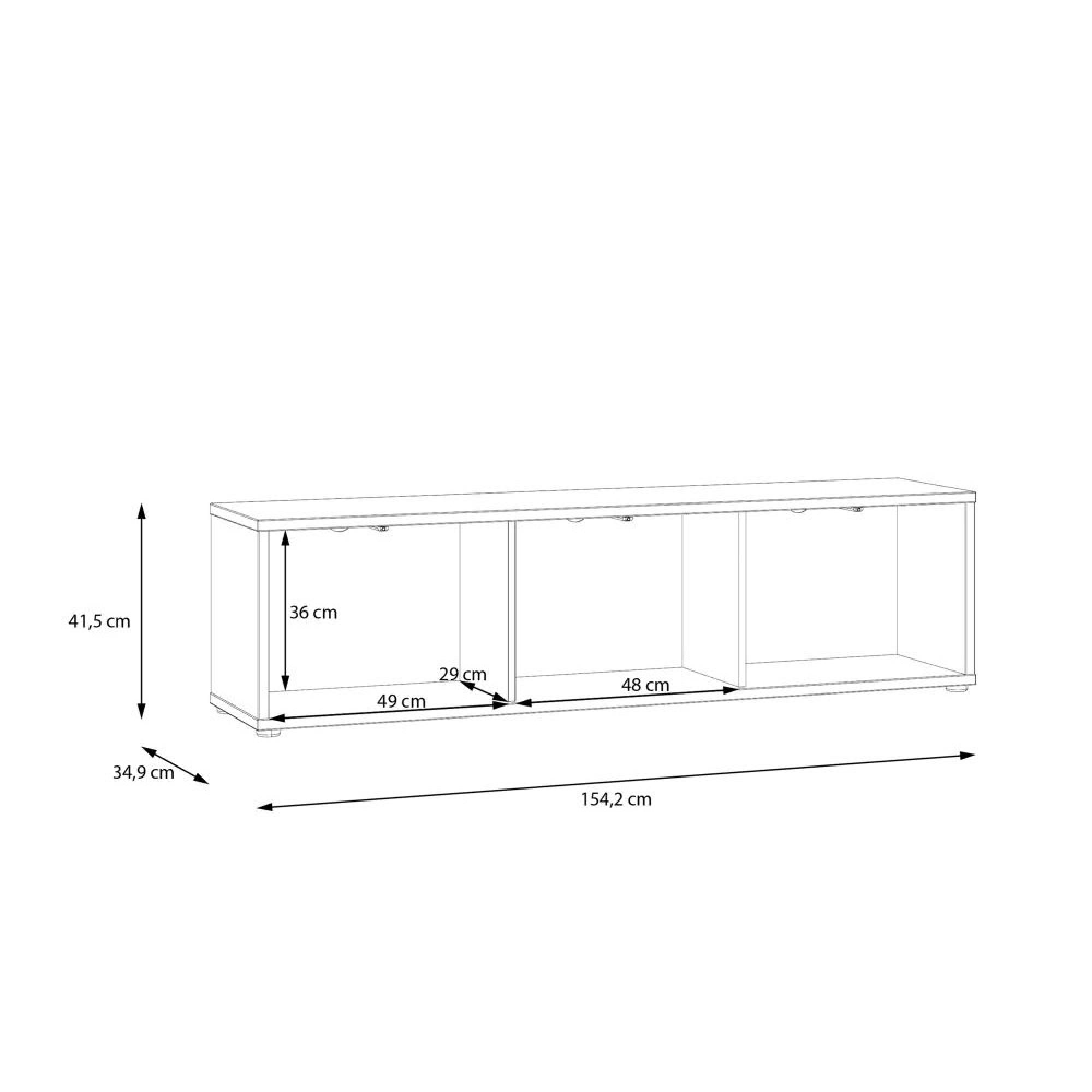 Alice Springs TV Cabinet - 3 Door - 154.2cm - Elegancia Oak